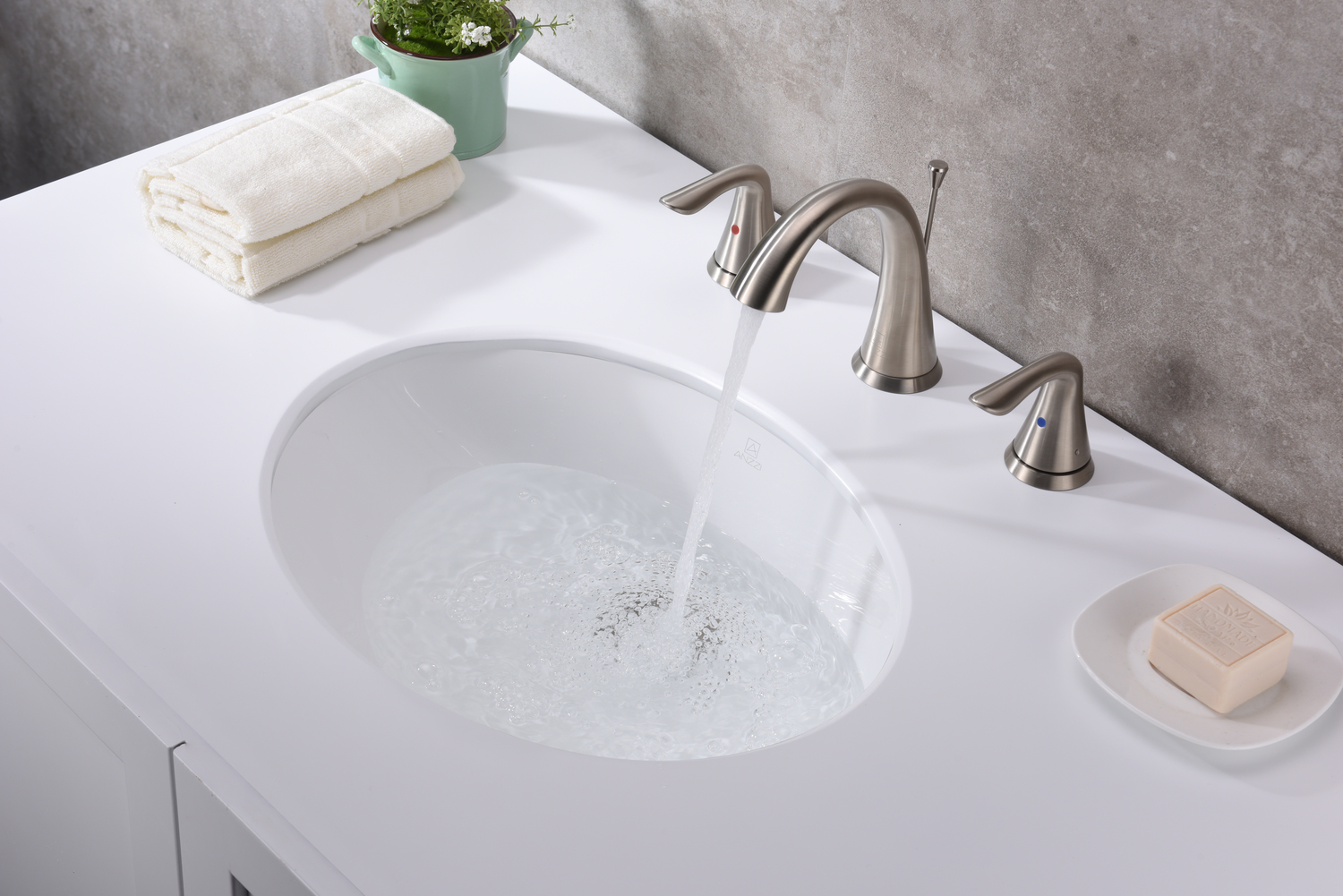 bathroom sink tops Anzzi BATHROOM - Sinks - Under Mount - Ceramic / Procelain White