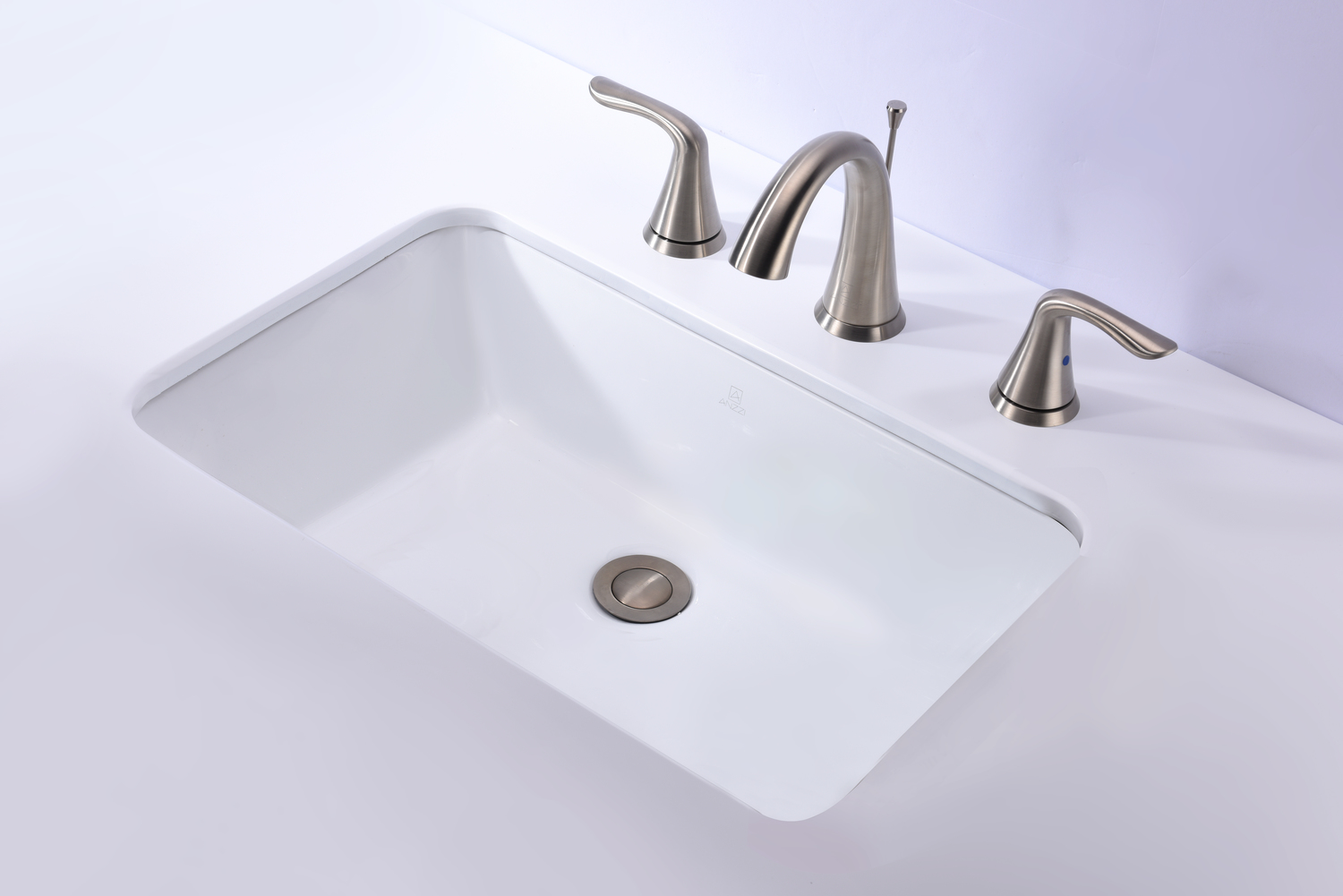 floating bathroom vanity with vessel sink Anzzi BATHROOM - Sinks - Under Mount - Ceramic / Procelain White