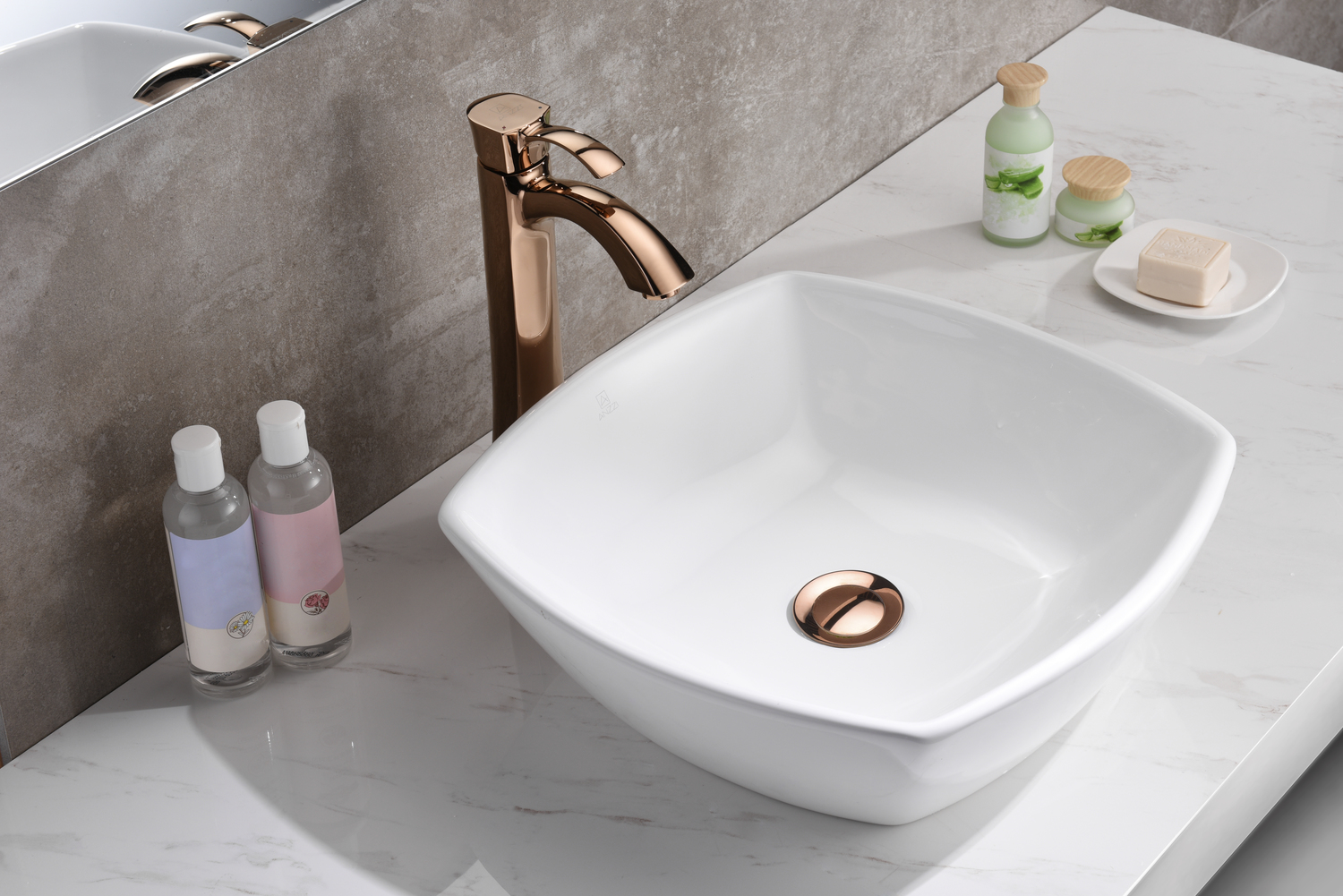 bath vanity top with sink Anzzi BATHROOM - Sinks - Vessel - Ceramic / Procelain White