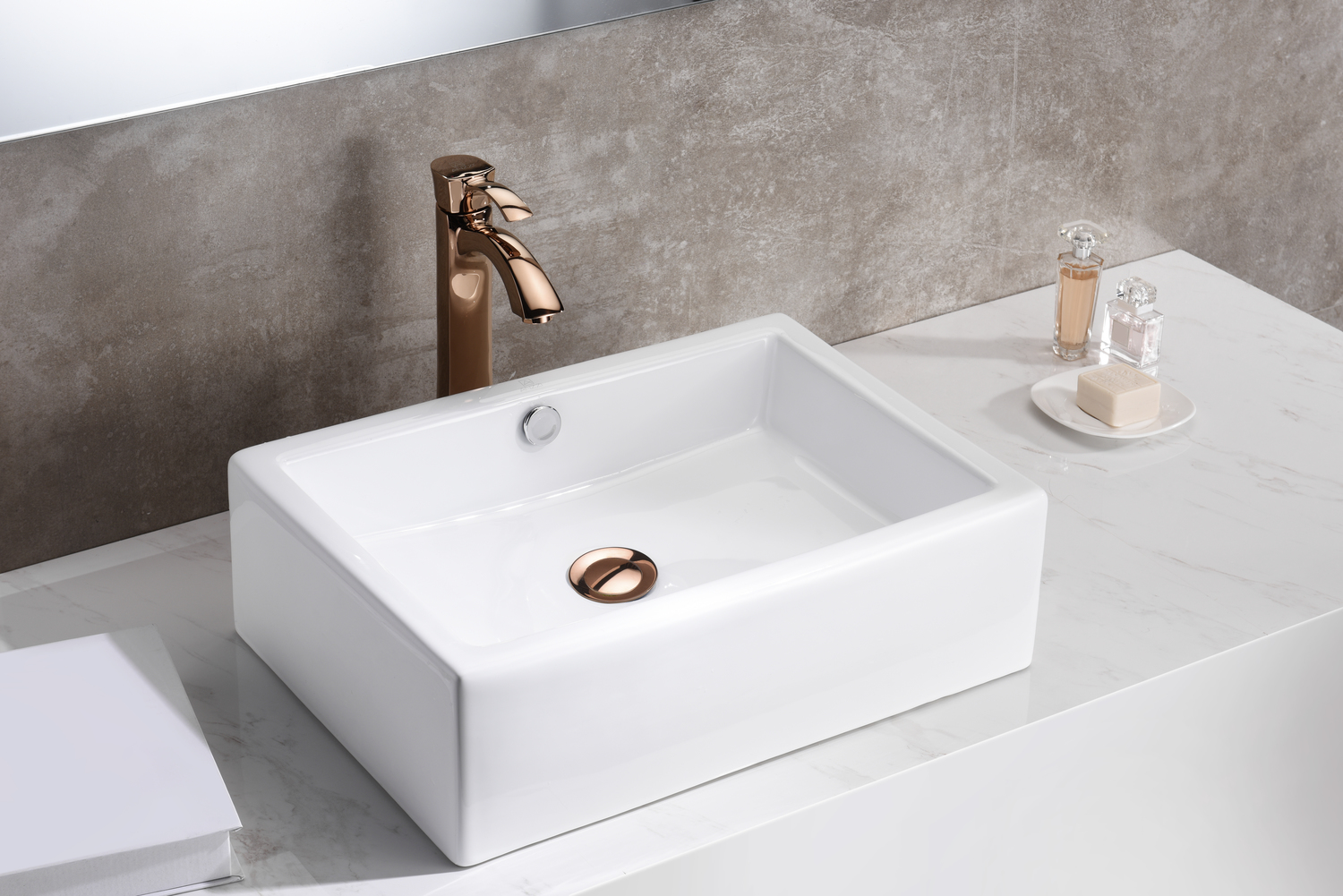 under sink white cabinet Anzzi BATHROOM - Sinks - Vessel - Ceramic / Procelain White