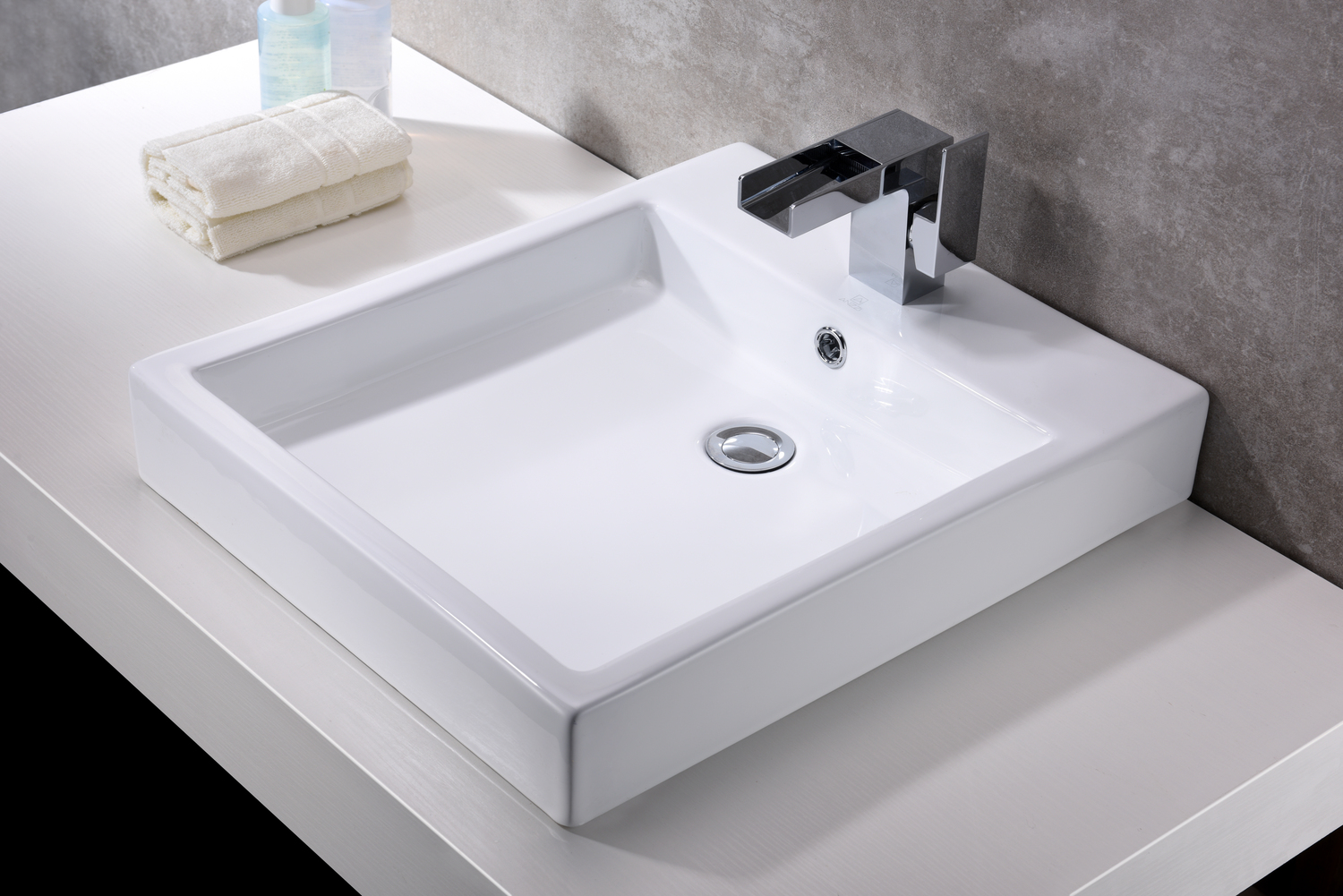 floating vanity for powder room Anzzi BATHROOM - Sinks - Vessel - Ceramic / Procelain White