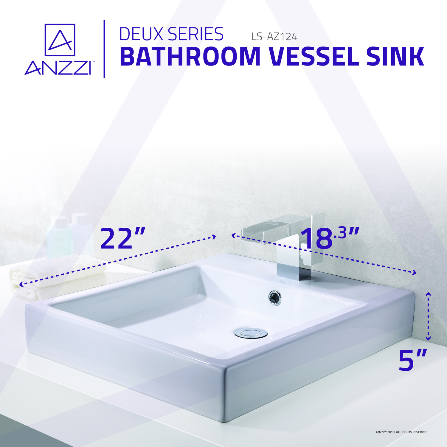 floating vanity for powder room Anzzi BATHROOM - Sinks - Vessel - Ceramic / Procelain White
