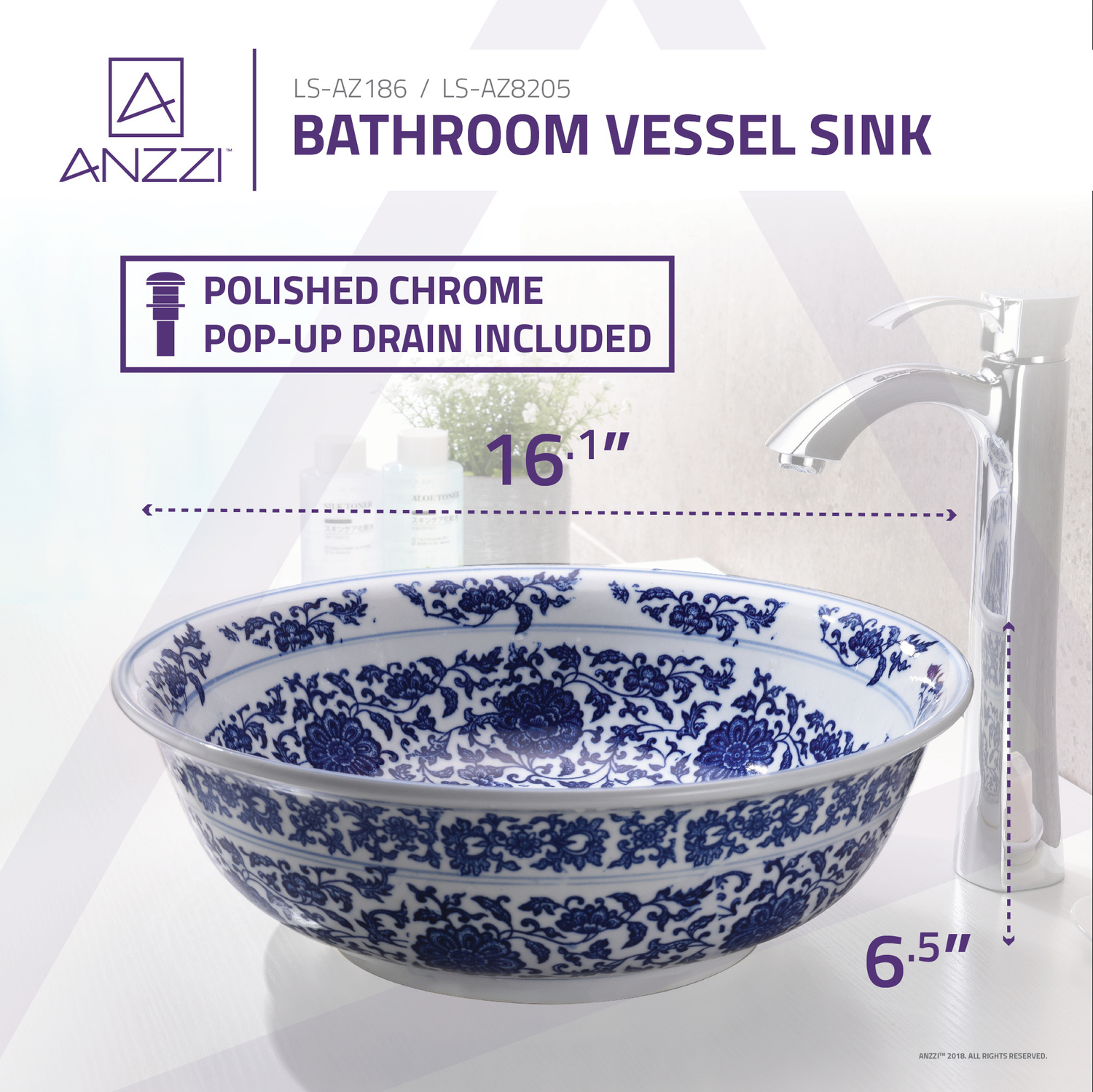  Anzzi BATHROOM - Sinks - Vessel - Tempered Glass Bathroom Vanity Sinks White