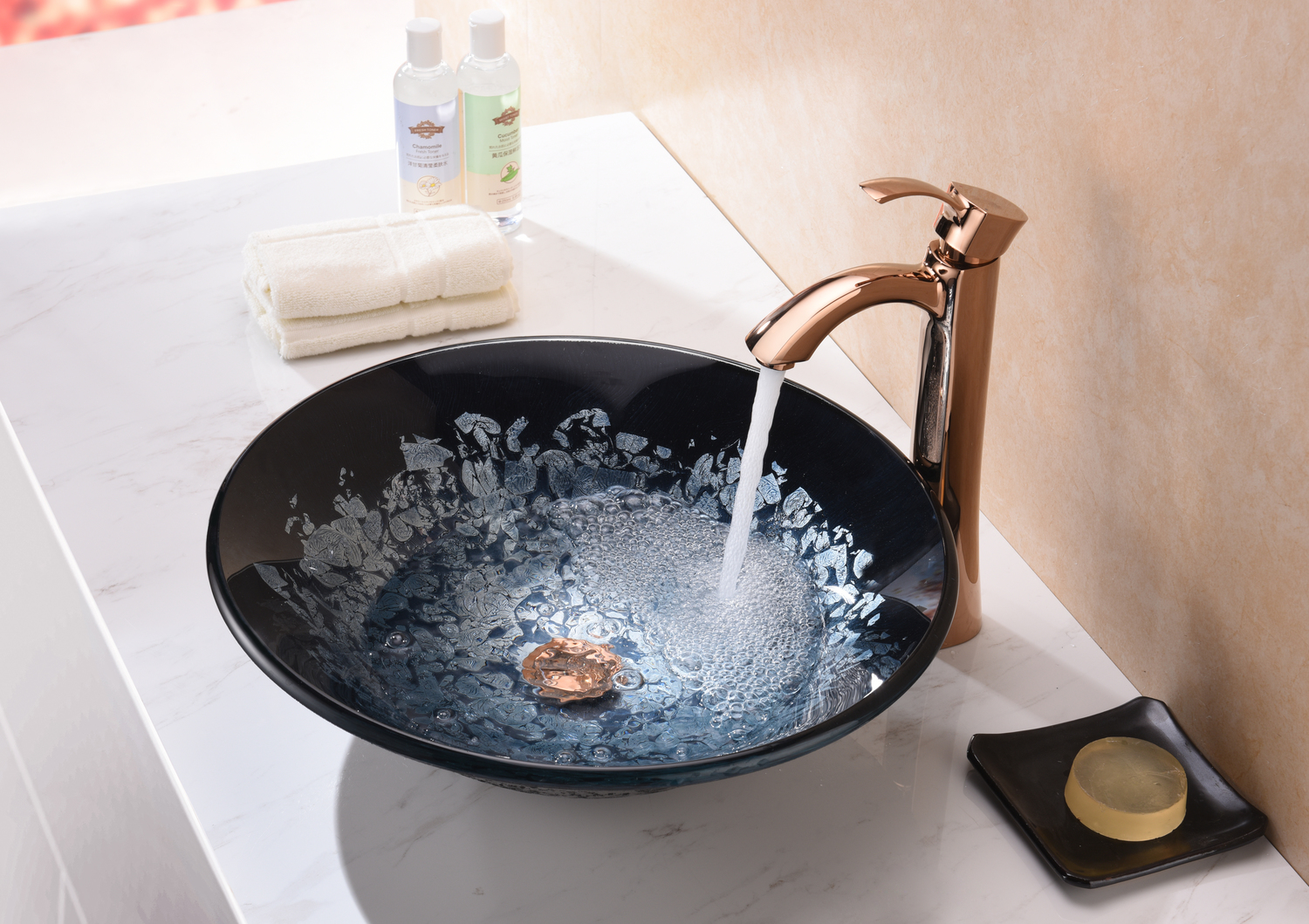 bathroom vanity with vessel sink ideas Anzzi BATHROOM - Sinks - Vessel - Tempered Glass Silver