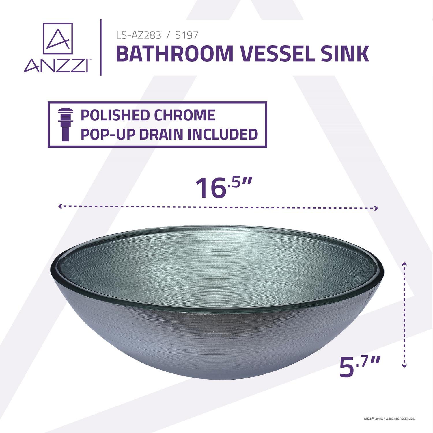 bathroom vanity cabinets Anzzi BATHROOM - Sinks - Vessel - Tempered Glass Silver