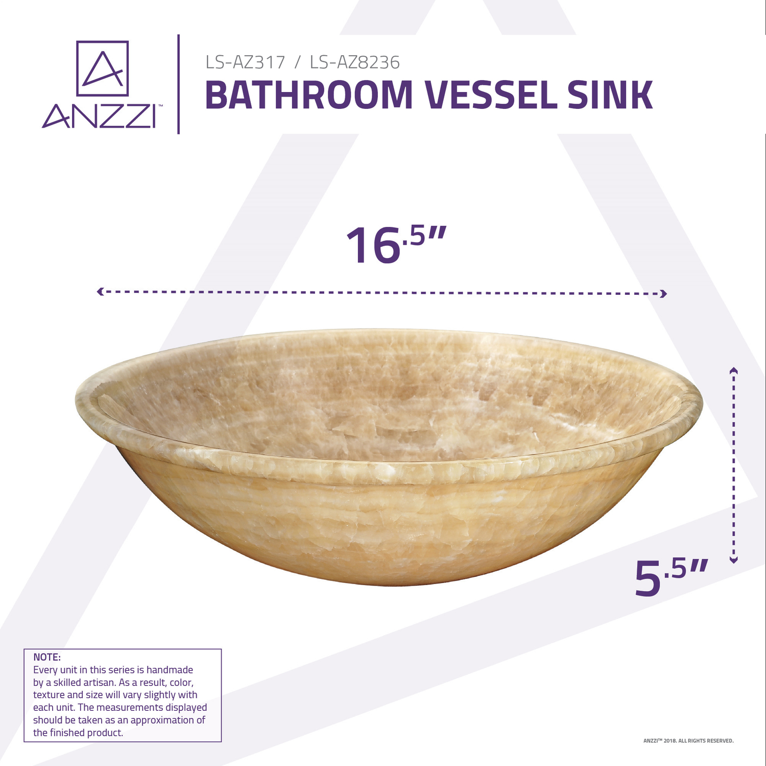 brown sink bathroom Anzzi BATHROOM - Sinks - Vessel - Man Made Stone Tan