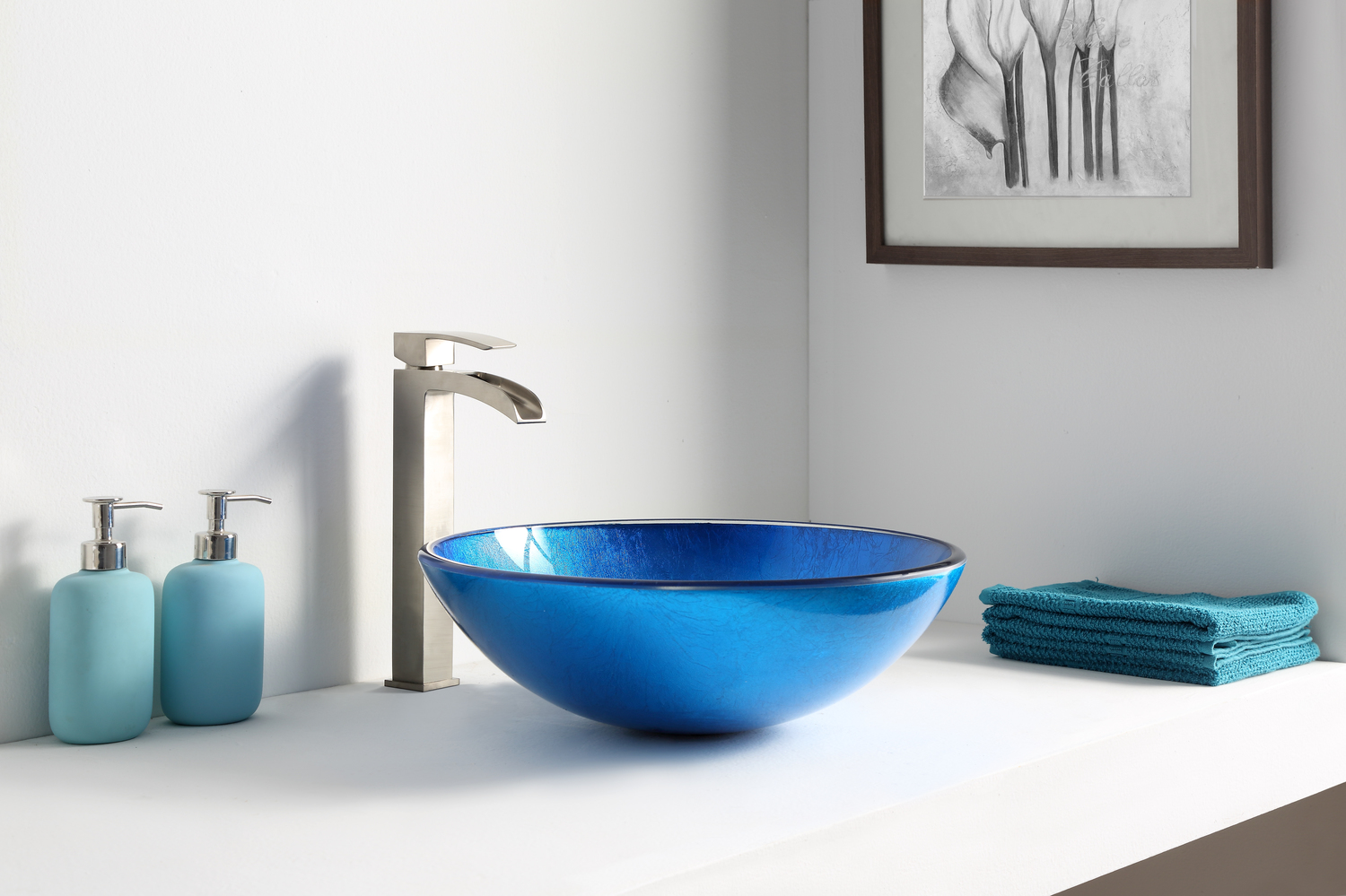 bathroom vanity with sink Anzzi BATHROOM - Sinks - Vessel - Tempered Glass Blue