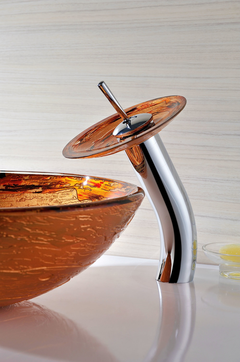 green bathroom vanity unit Anzzi BATHROOM - Sinks - Vessel - Tempered Glass Brown