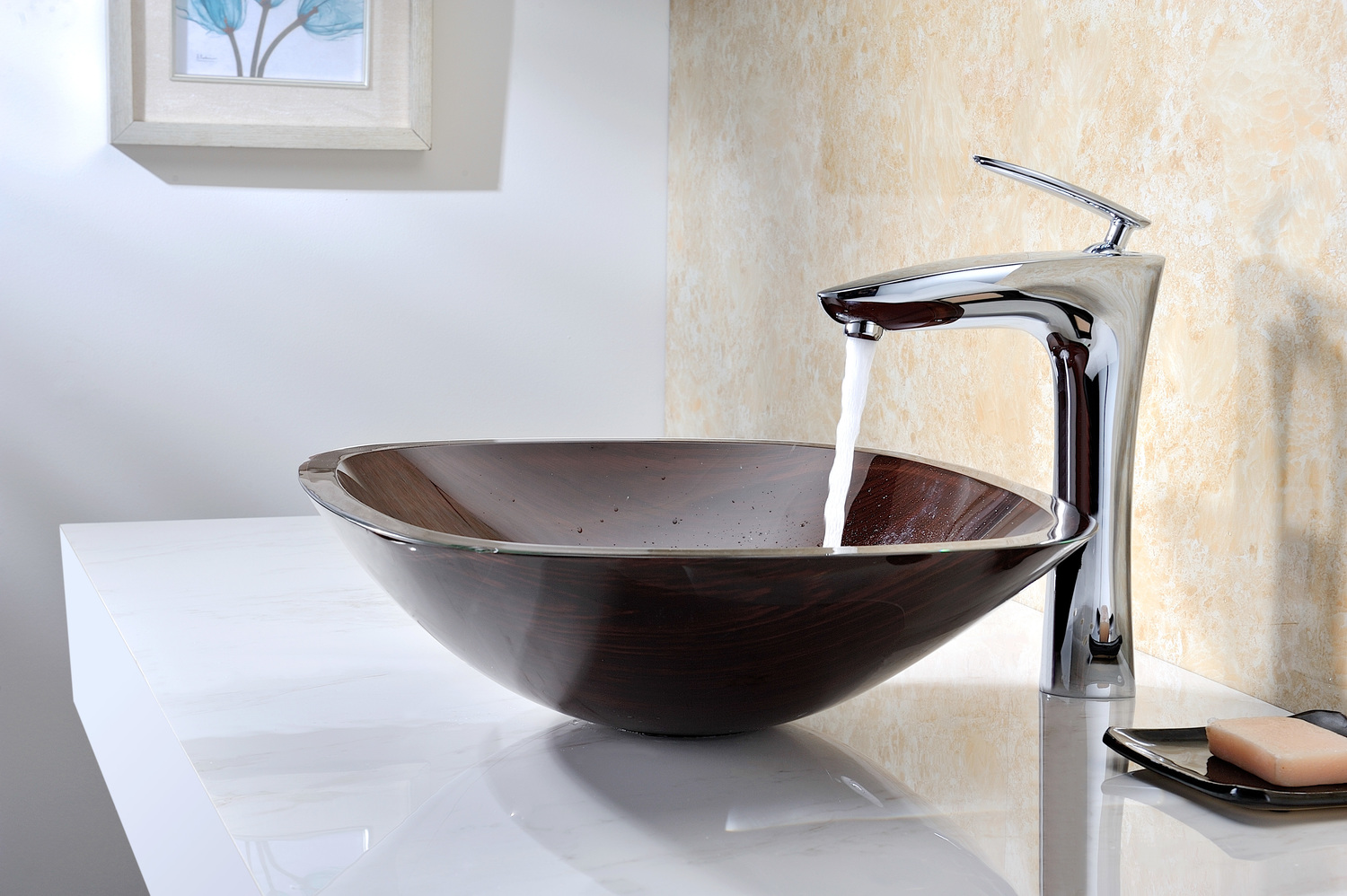 vanity bowl Anzzi BATHROOM - Sinks - Vessel - Tempered Glass Brown