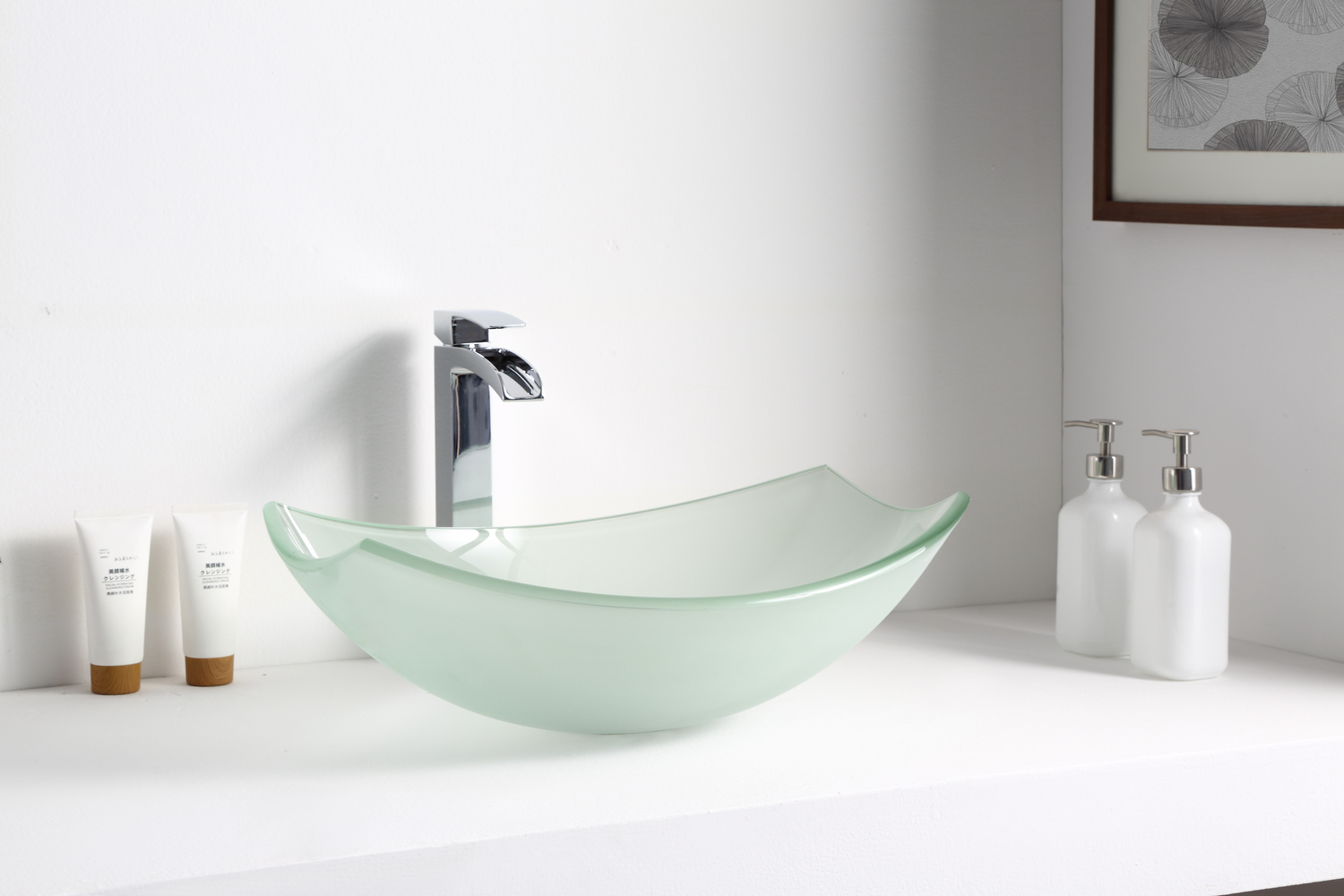 depth of vanity counter Anzzi BATHROOM - Sinks - Vessel - Tempered Glass Green