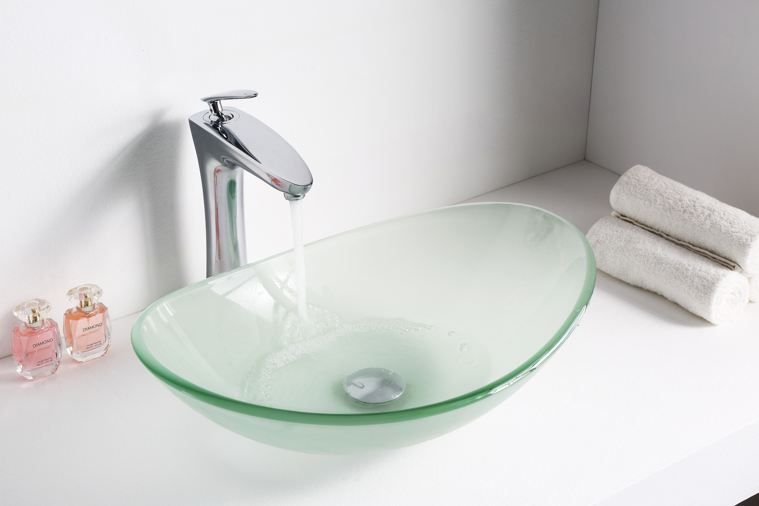 drawer for bathroom vanity Anzzi BATHROOM - Sinks - Vessel - Tempered Glass Green