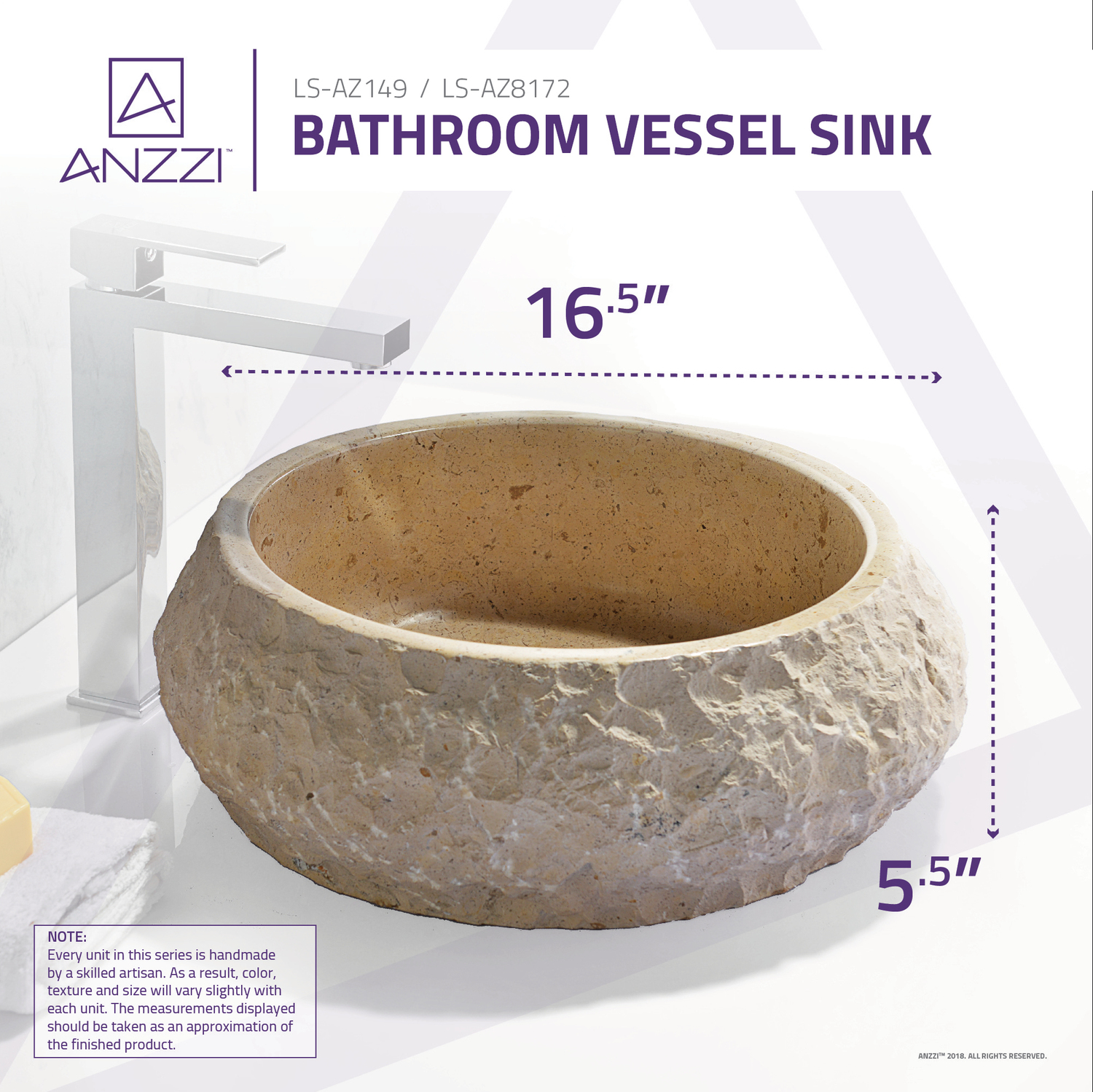 unique vanity ideas Anzzi BATHROOM - Sinks - Vessel - Exotic Stone Cream