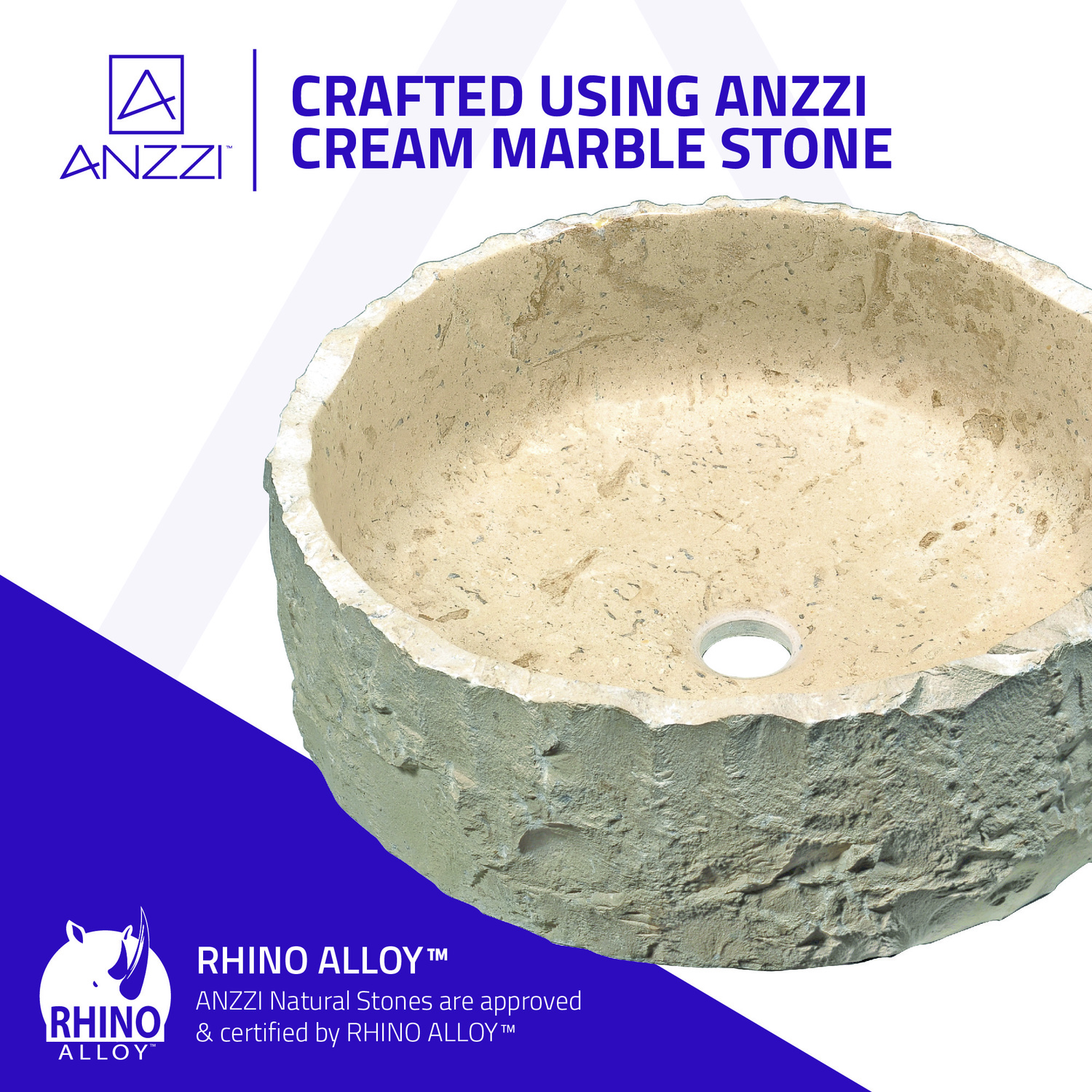 15 vanity Anzzi BATHROOM - Sinks - Vessel - Exotic Stone Cream