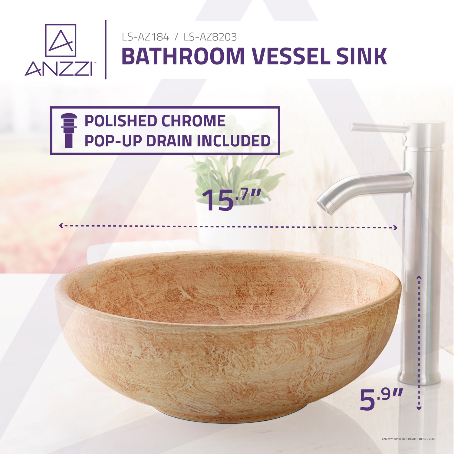 green glass sink Anzzi BATHROOM - Sinks - Vessel - Tempered Glass Beige