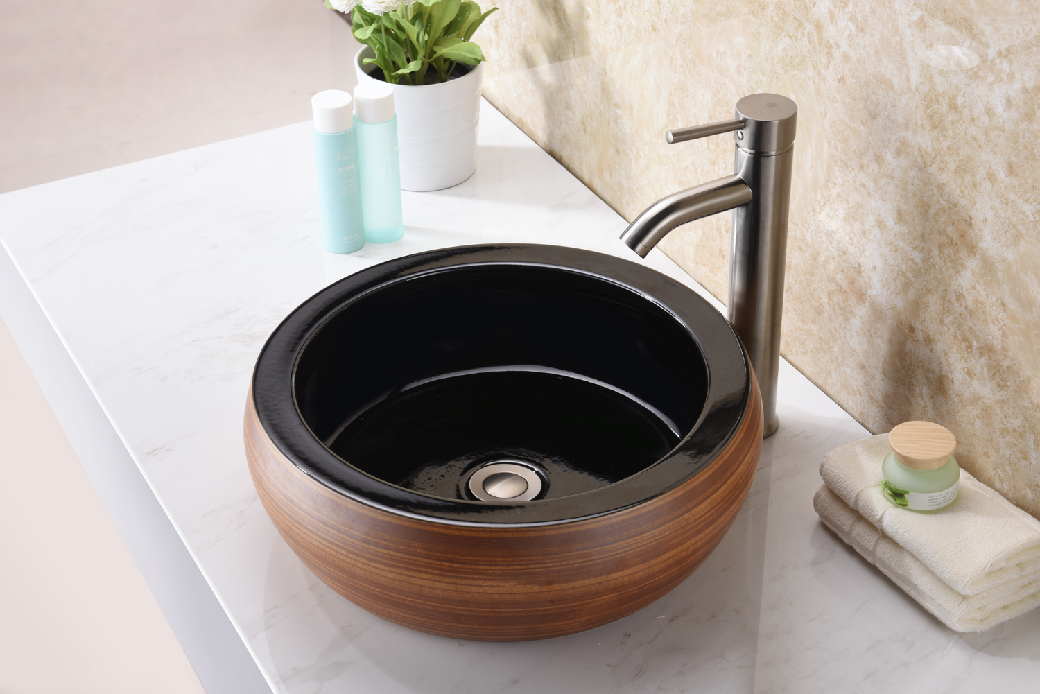 undermount basin vanity unit Anzzi BATHROOM - Sinks - Vessel - Tempered Glass Black