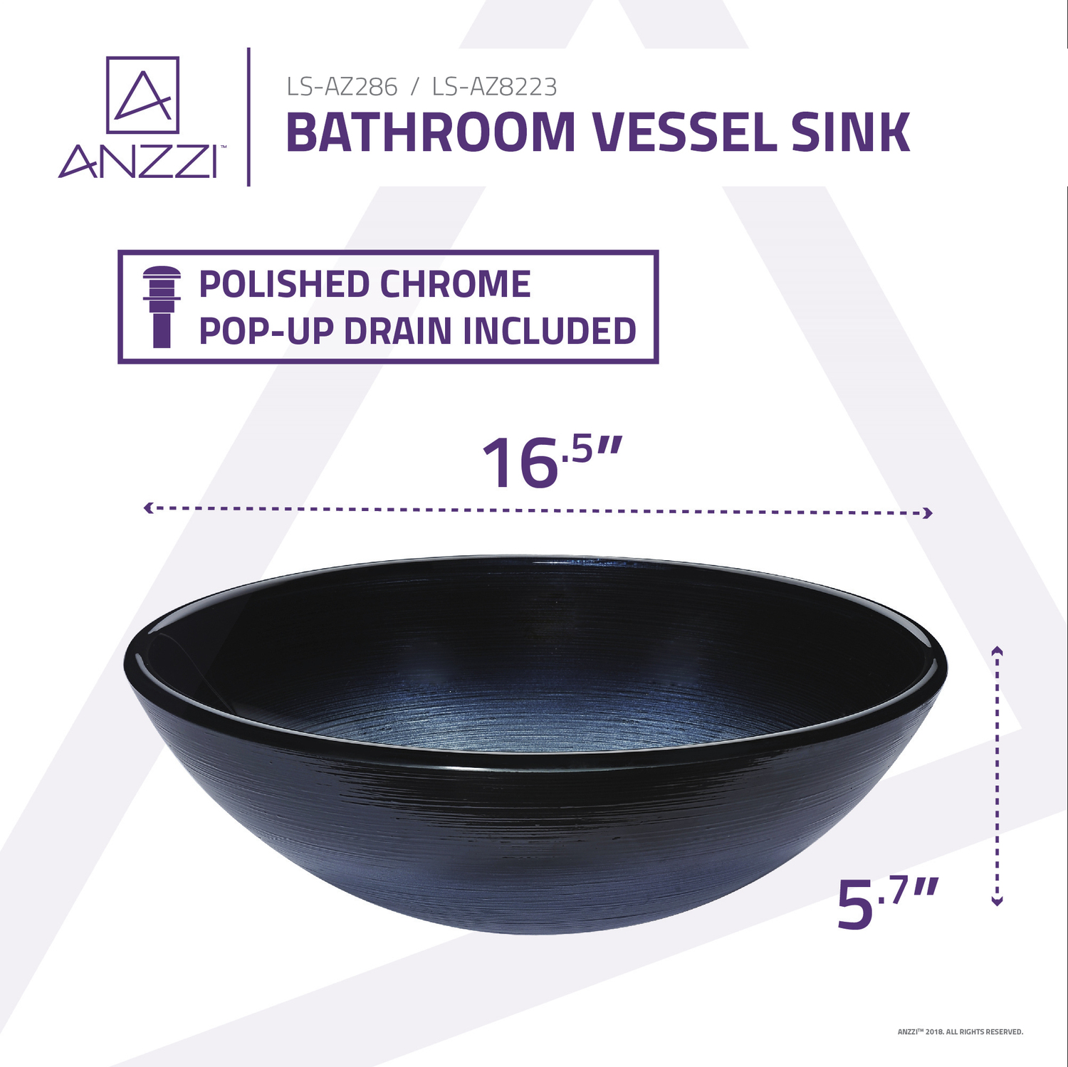vanity without countertop Anzzi BATHROOM - Sinks - Vessel - Tempered Glass Brown