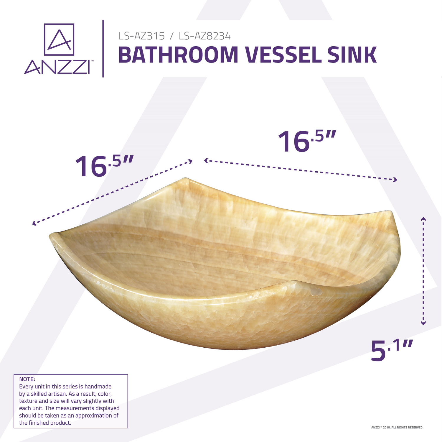 bathroom vanity with top sink Anzzi BATHROOM - Sinks - Vessel - Man Made Stone Yellow