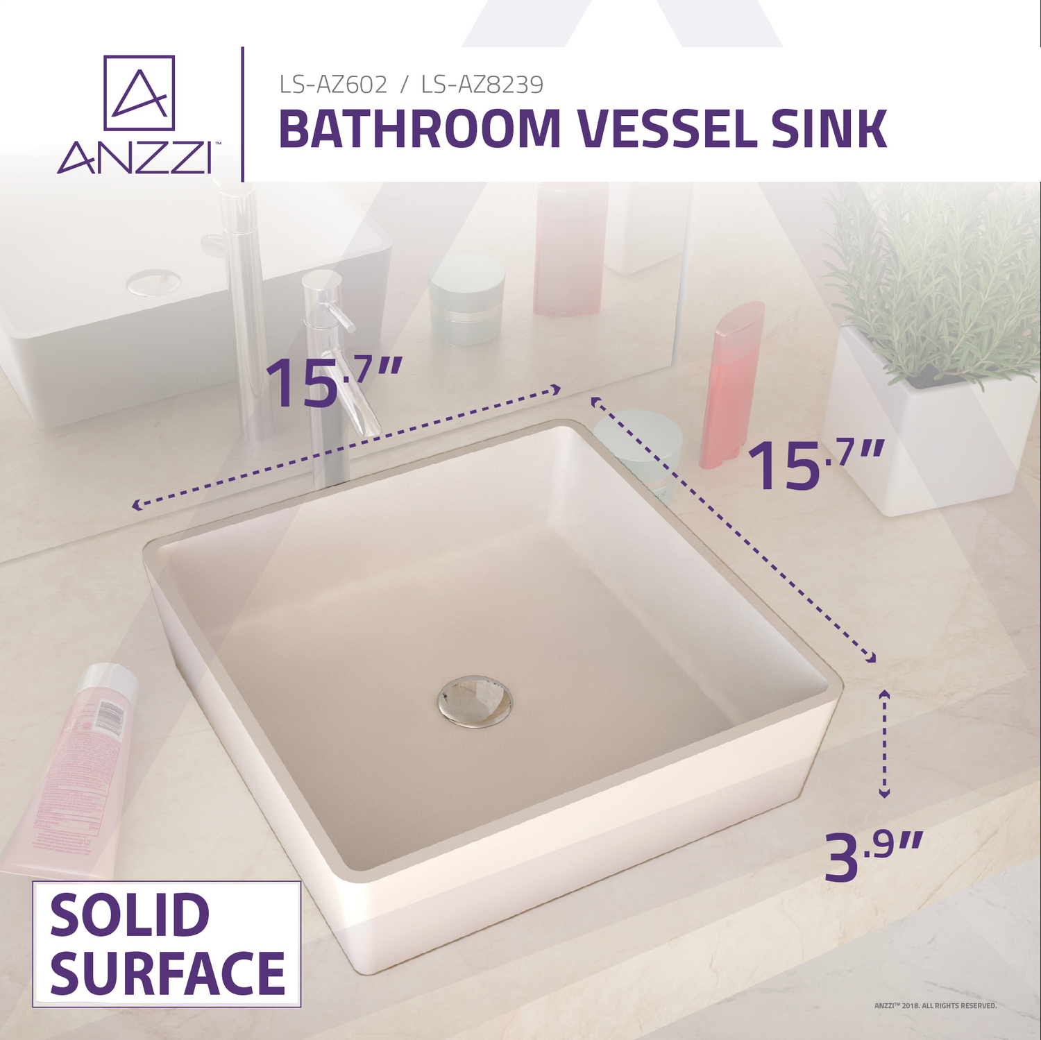 colored bathroom vanities Anzzi BATHROOM - Sinks - Vessel - Man Made Stone White