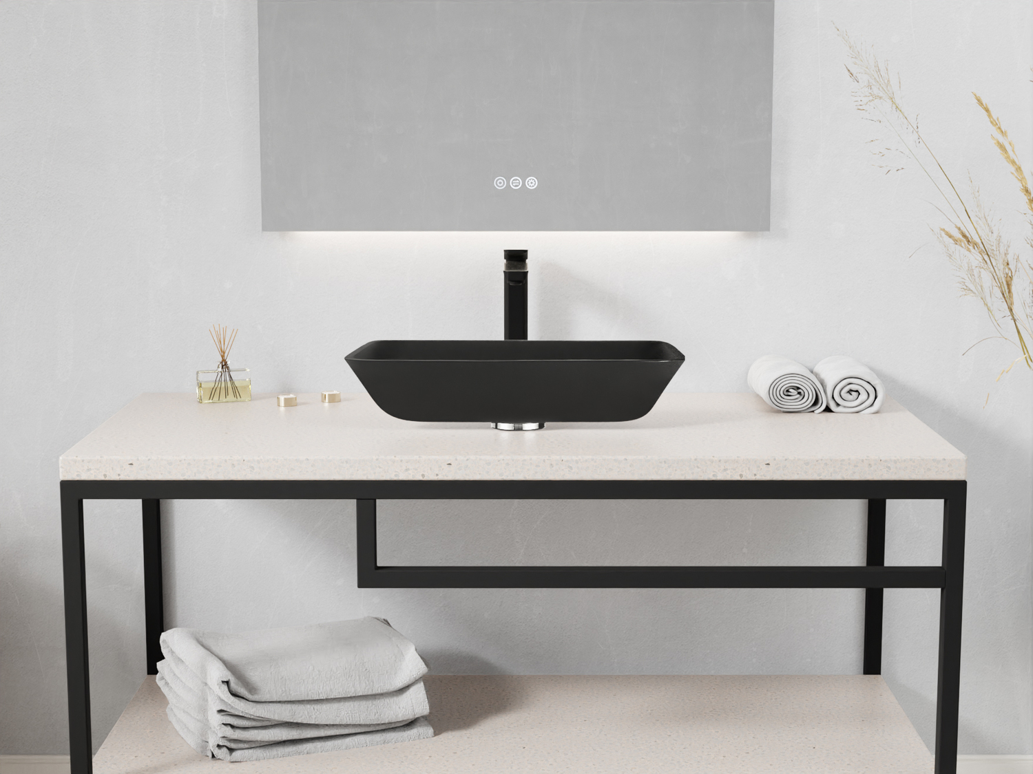 floating bathroom vanity ideas Anzzi BATHROOM - Sinks - Vessel - Tempered Glass Black