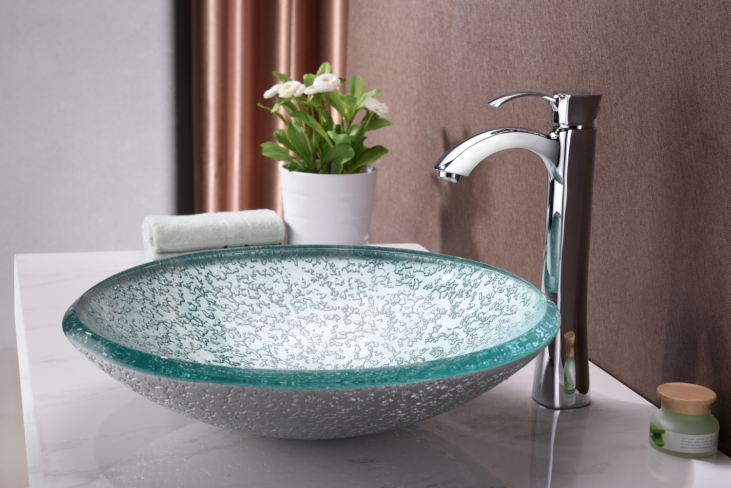 find bathroom vanities Anzzi BATHROOM - Sinks - Vessel - Tempered Glass Clear