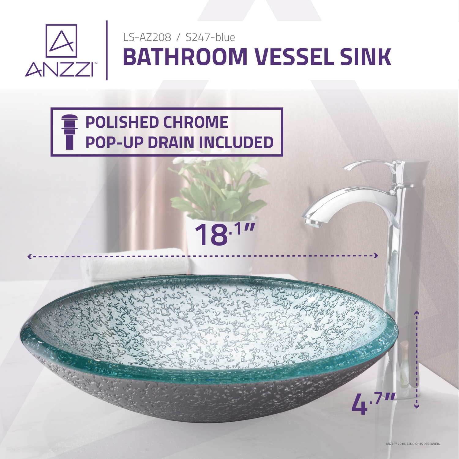 find bathroom vanities Anzzi BATHROOM - Sinks - Vessel - Tempered Glass Clear