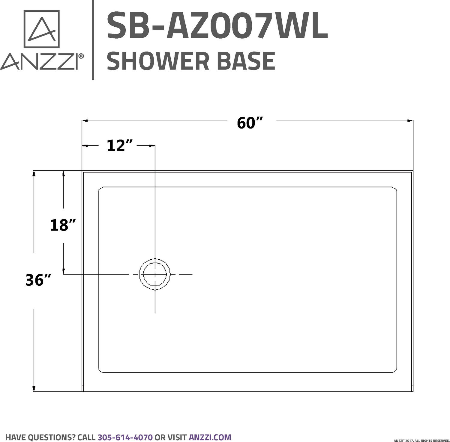 recessed shower pan Anzzi SHOWER - Shower Bases - Single Threshold White