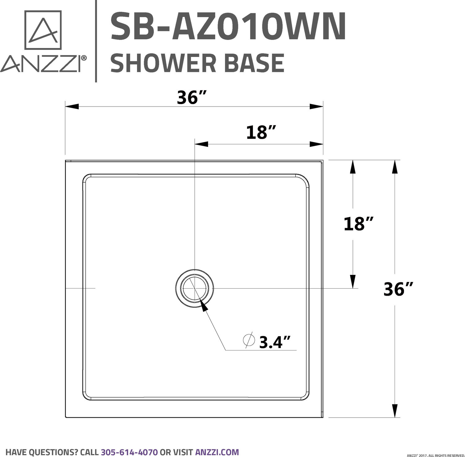 shower pan white Anzzi SHOWER - Shower Bases - Double Threshold White