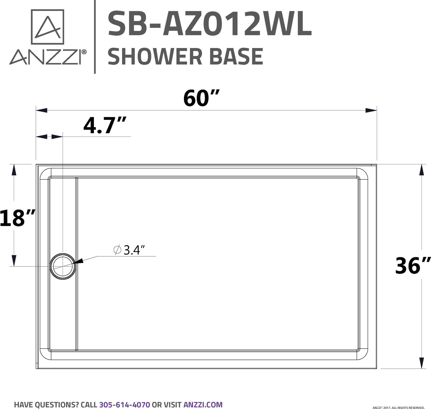 floor for bathroom shower Anzzi SHOWER - Shower Bases - Double Threshold White