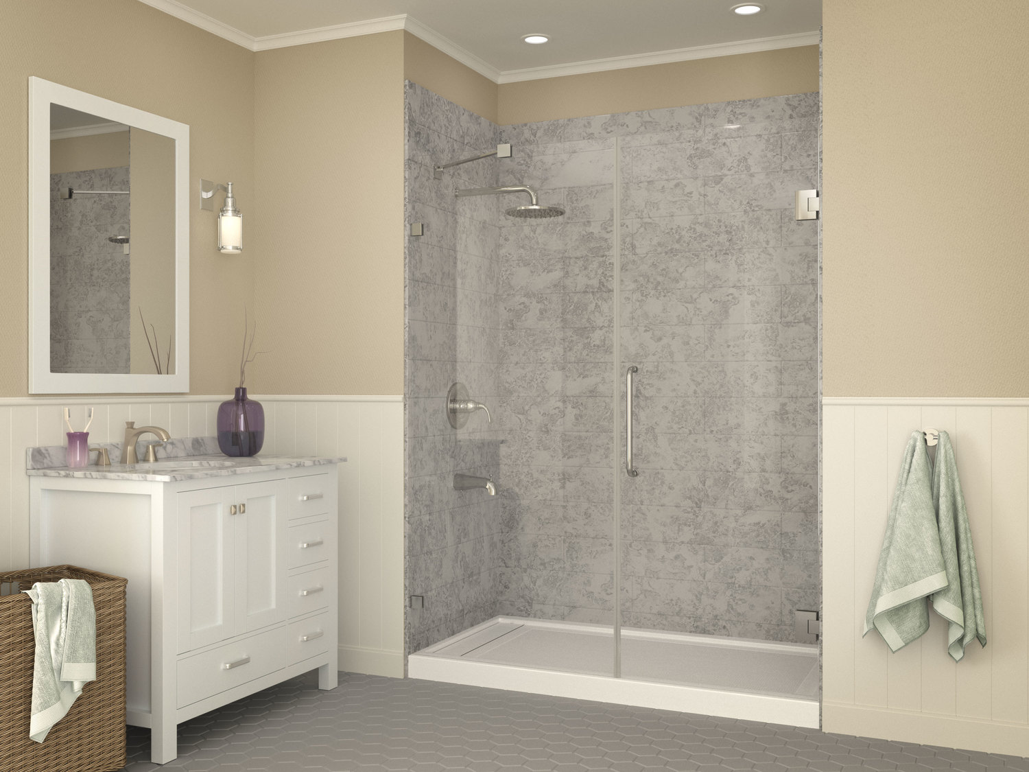 bathroom floor base Anzzi SHOWER - Shower Bases - Single Threshold White