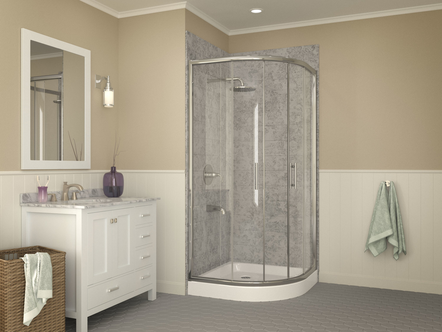 mud base shower floor Anzzi SHOWER - Shower Bases - Double Threshold White