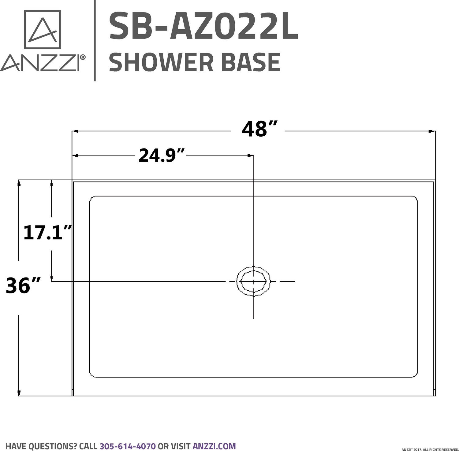 shower stall bottom Anzzi SHOWER - Shower Bases - Double Threshold White
