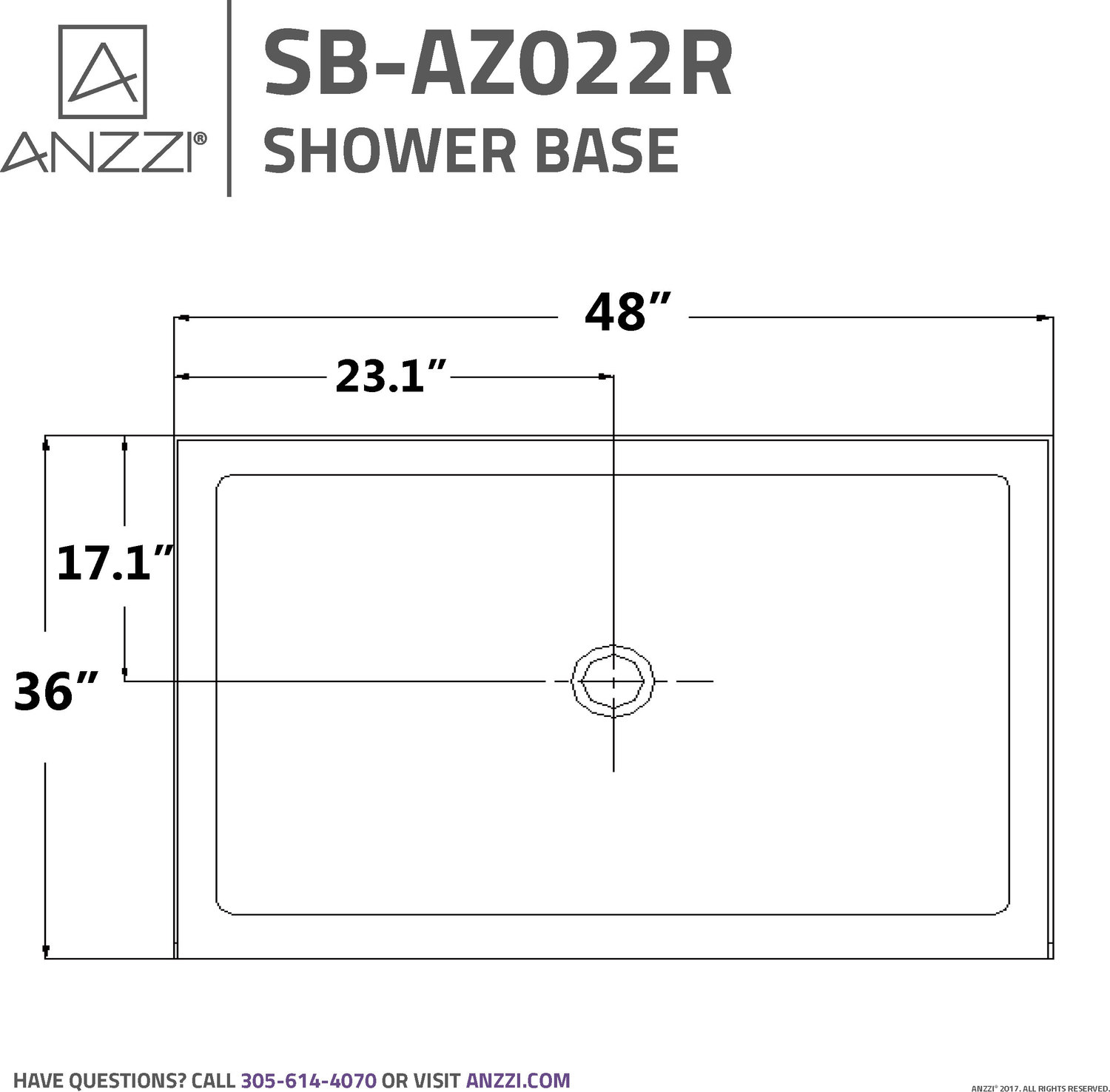angled shower base Anzzi SHOWER - Shower Bases - Double Threshold White