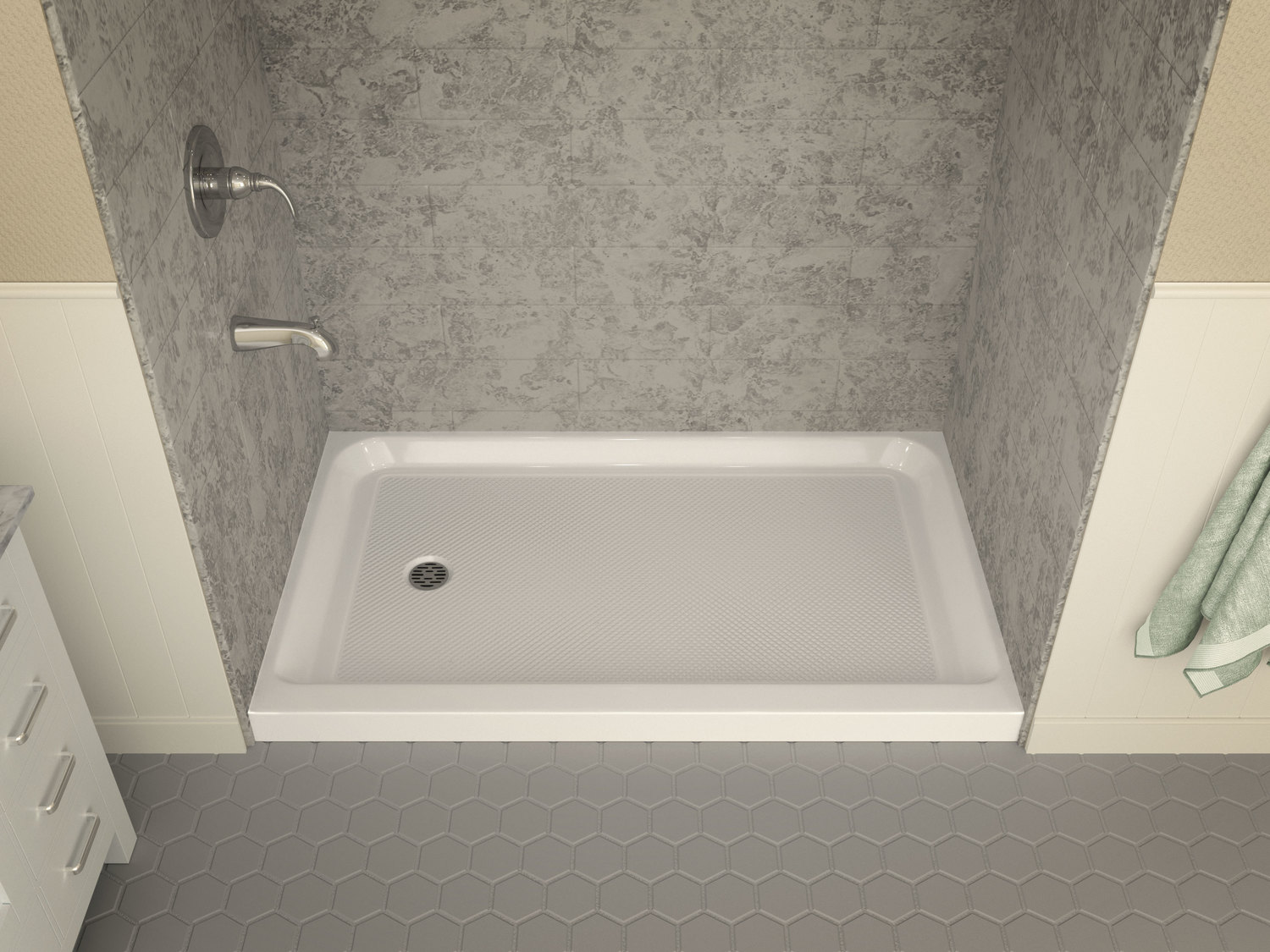 shower pan 36 x 60 Anzzi SHOWER - Shower Bases - Single Threshold White