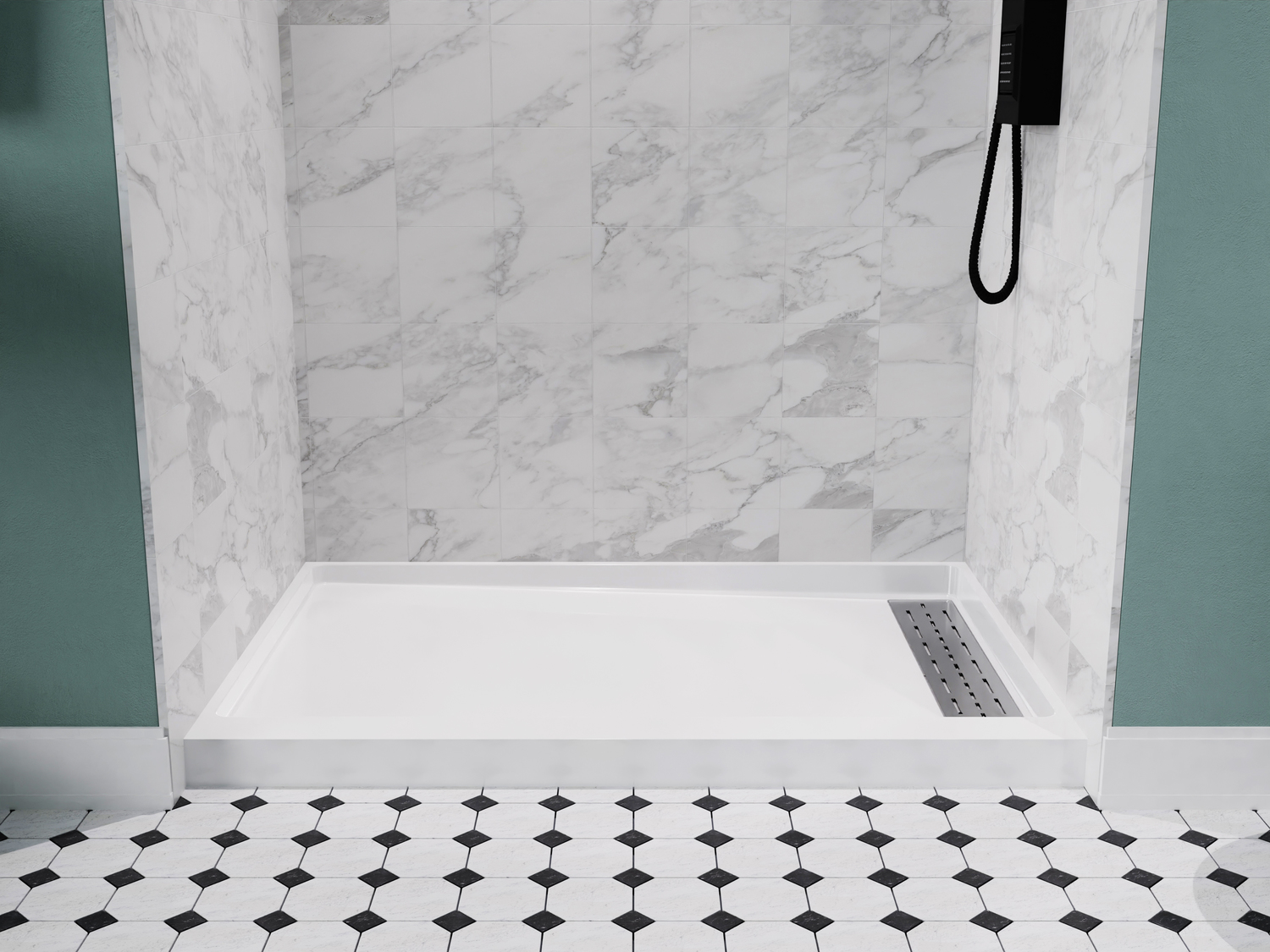 bathroom shower floor pan Anzzi SHOWER - Shower Bases - Single Threshold White