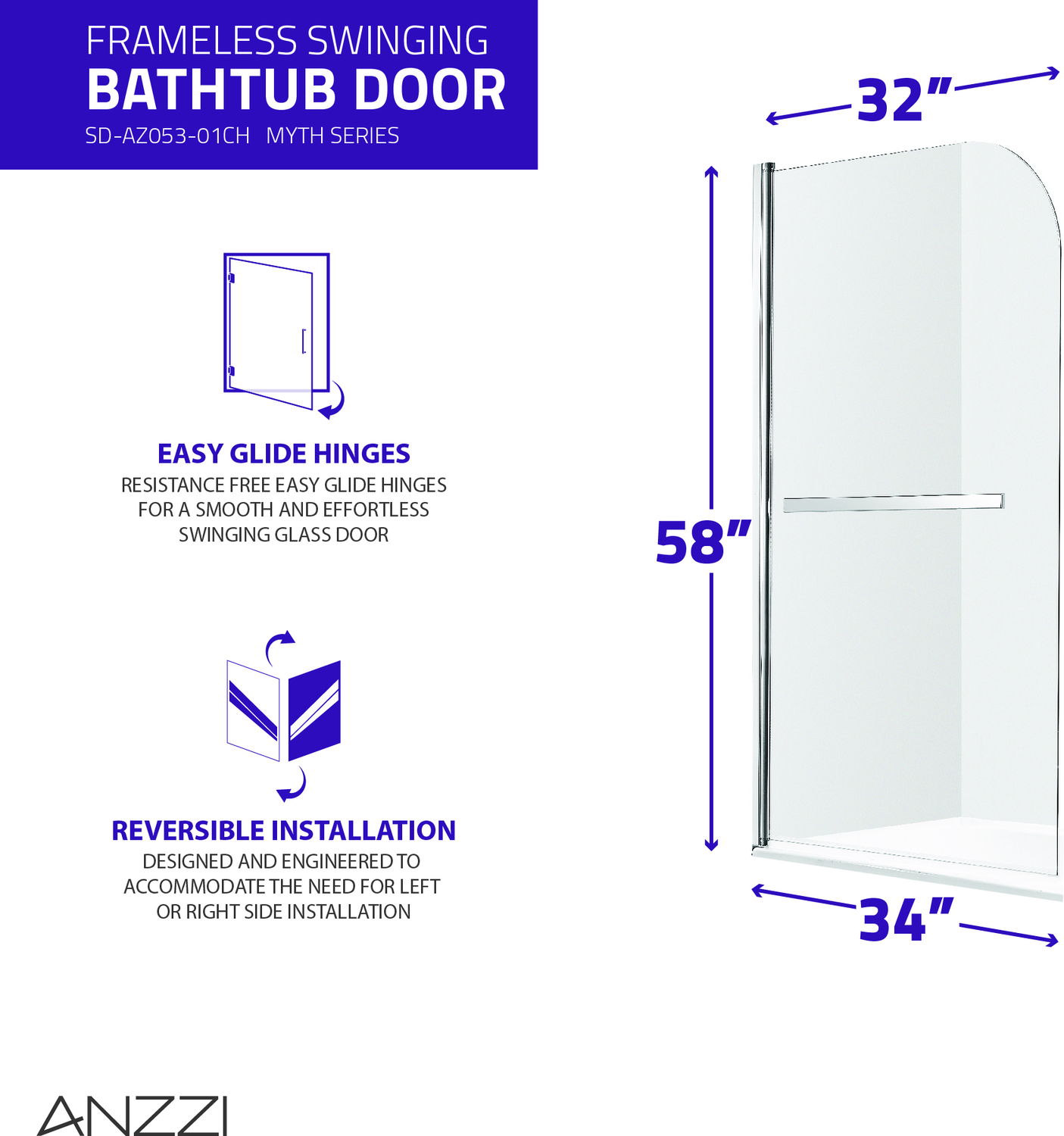 tub overflow Anzzi BATHROOM - Bathtubs - Drop-in Bathtub - Alcove - Soaker White