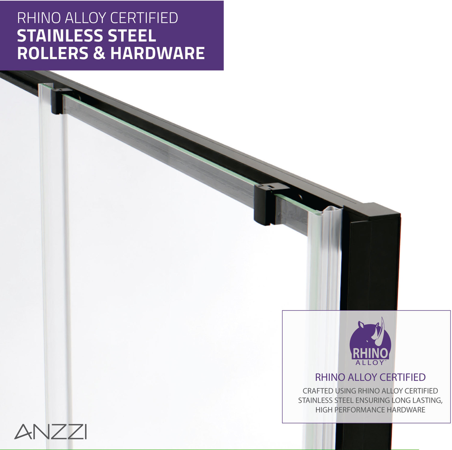 glass sliding door for tub Anzzi SHOWER - Shower Doors - Sliding Black