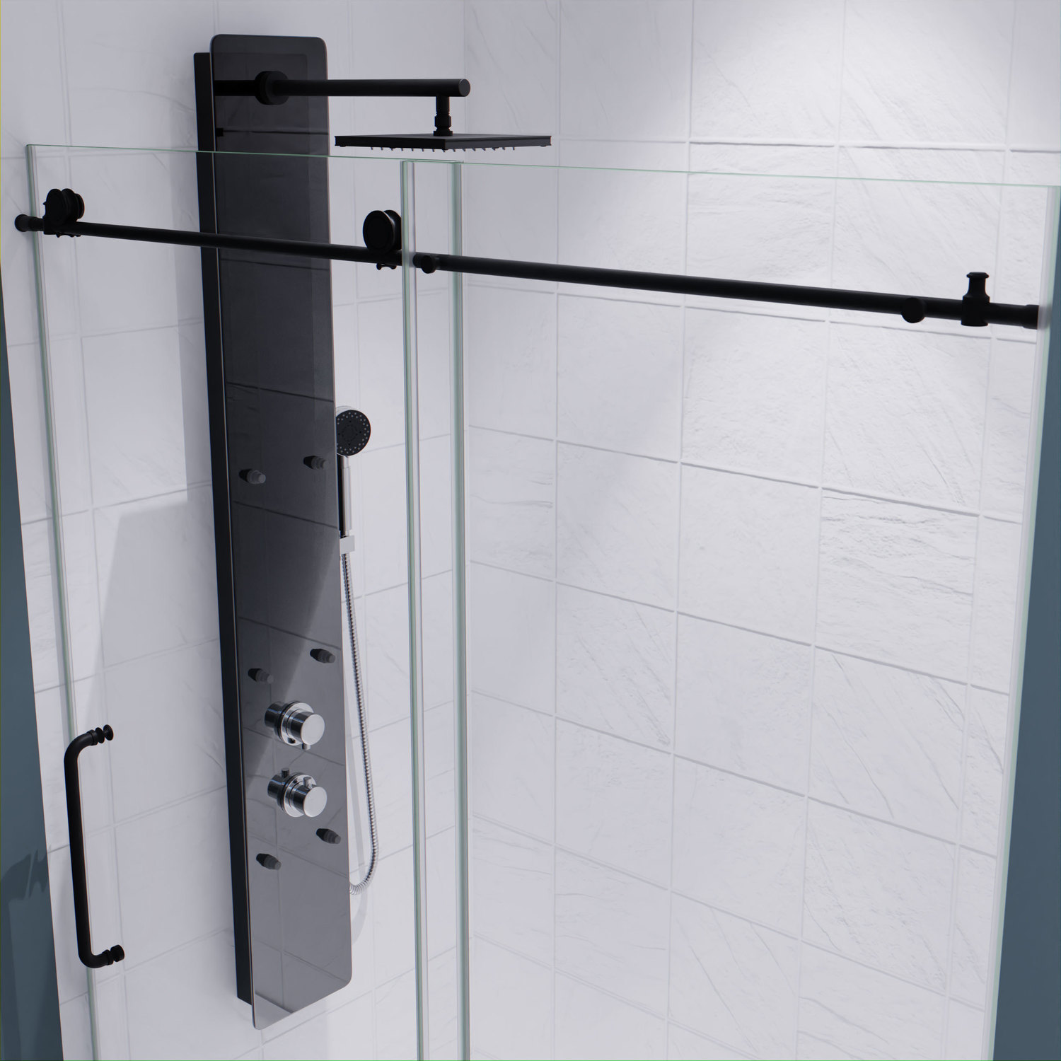clear glass bathtub doors Anzzi SHOWER - Shower Doors - Sliding Black