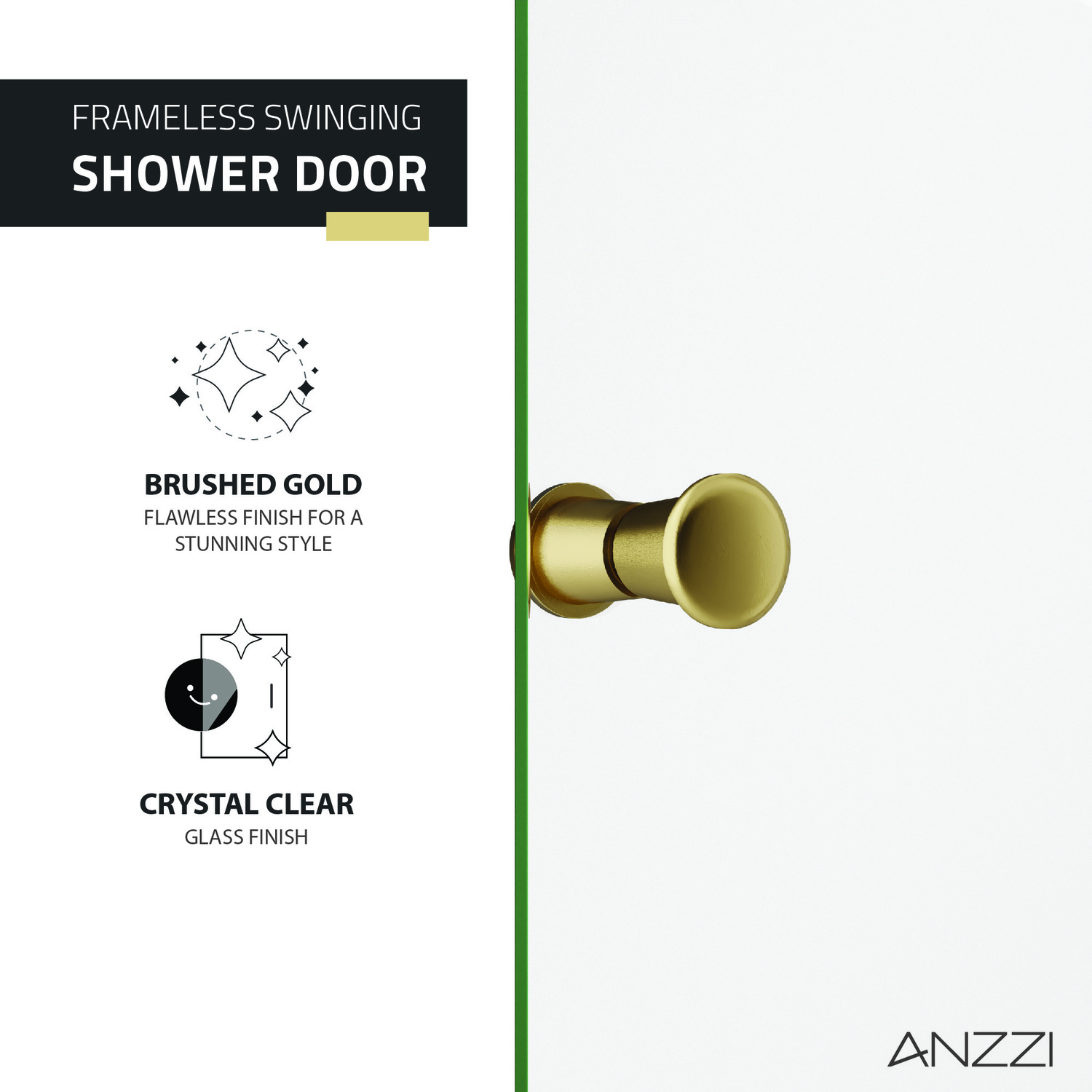bath shower screen hinge replacement Anzzi SHOWER - Shower Doors - Hinged Gold