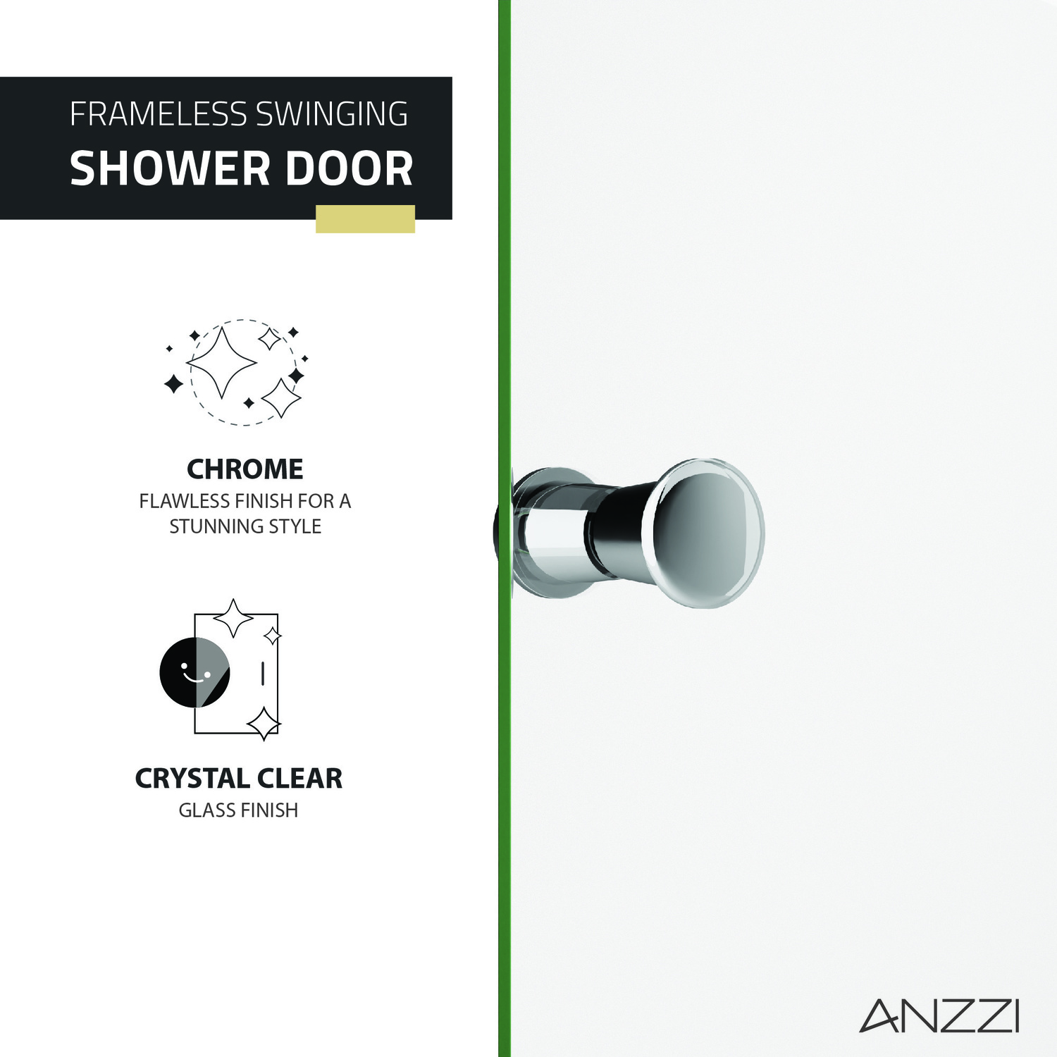bathtub glass barn door Anzzi SHOWER - Shower Doors - Hinged Chrome