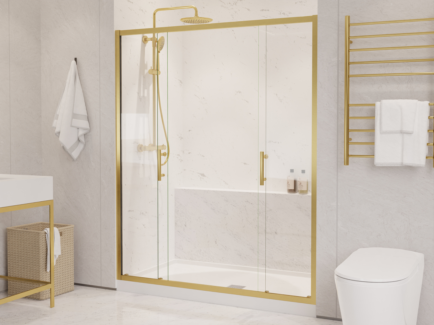 tub glass door installation Anzzi SHOWER - Shower Doors - Sliding Gold