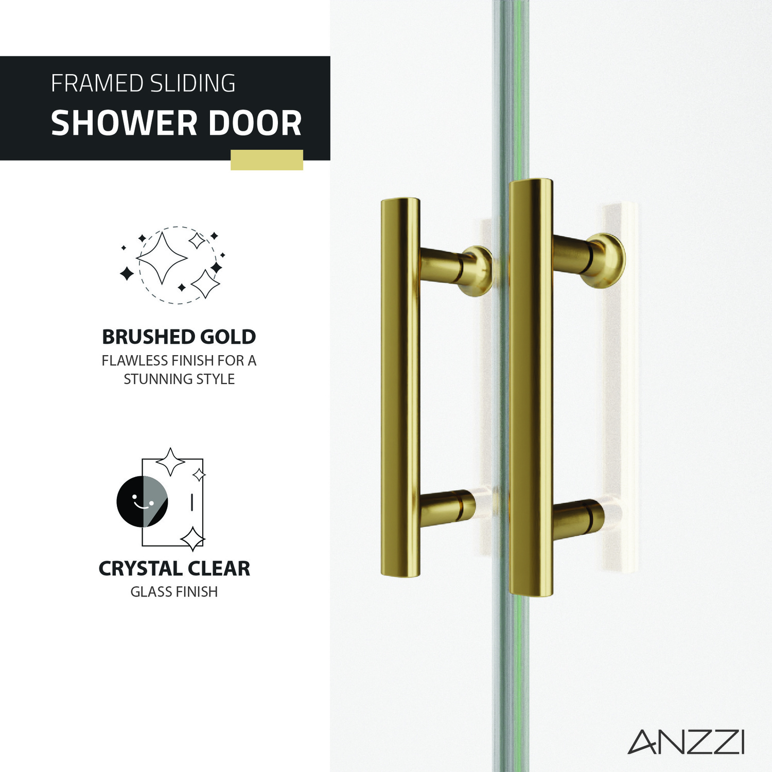 tub glass door installation Anzzi SHOWER - Shower Doors - Sliding Gold