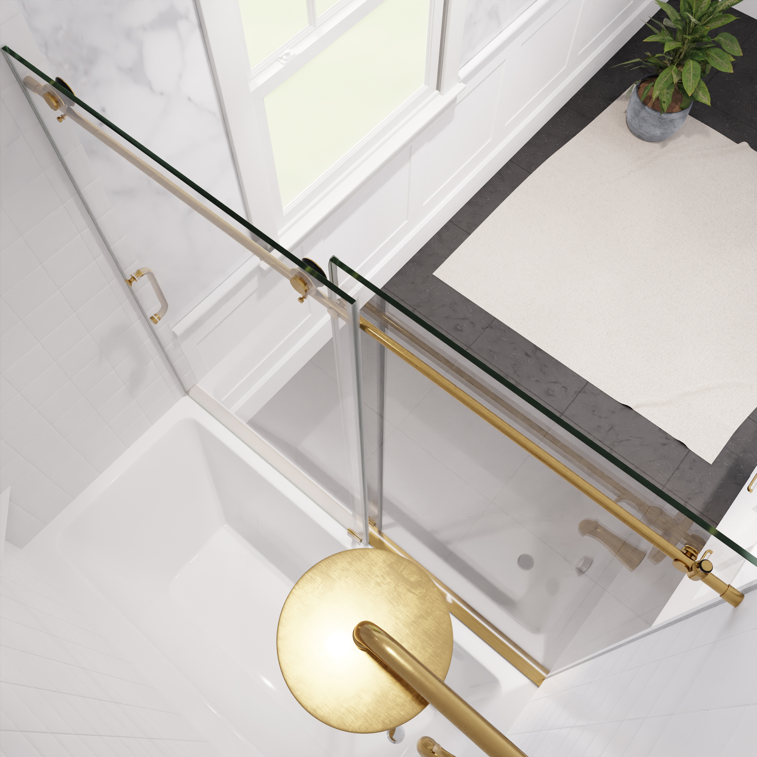 frameless sliding glass door Anzzi SHOWER - Tubs Doors - Sliding Gold