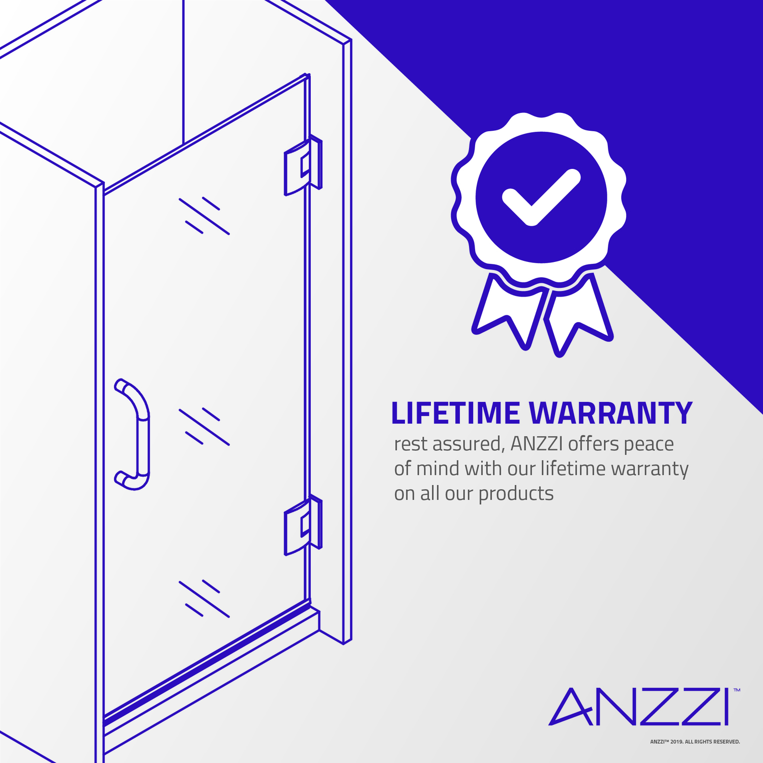 chrome glass shower door handles Anzzi SHOWER - Shower Doors - Hinged Nickel