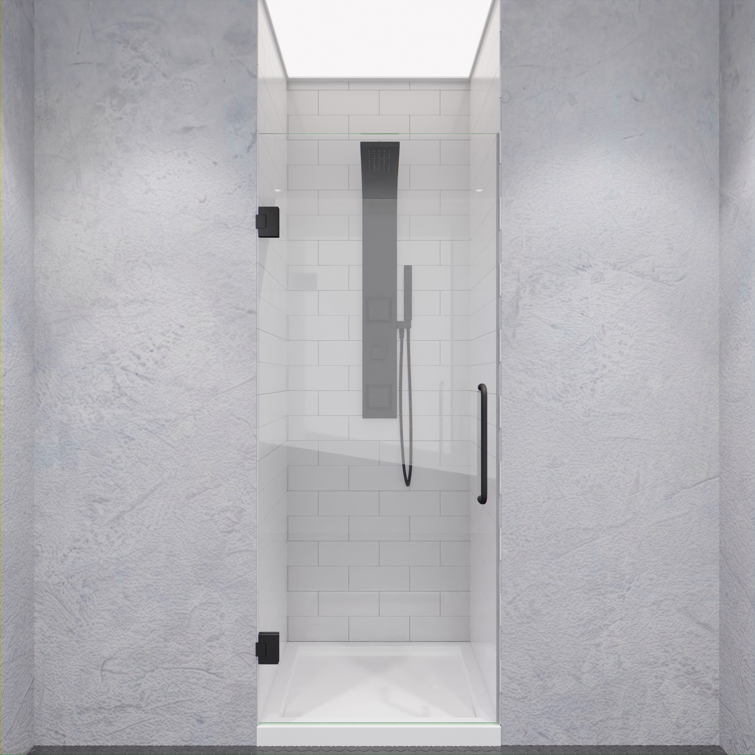 glass shower partition walls Anzzi SHOWER - Shower Doors - Hinged Black