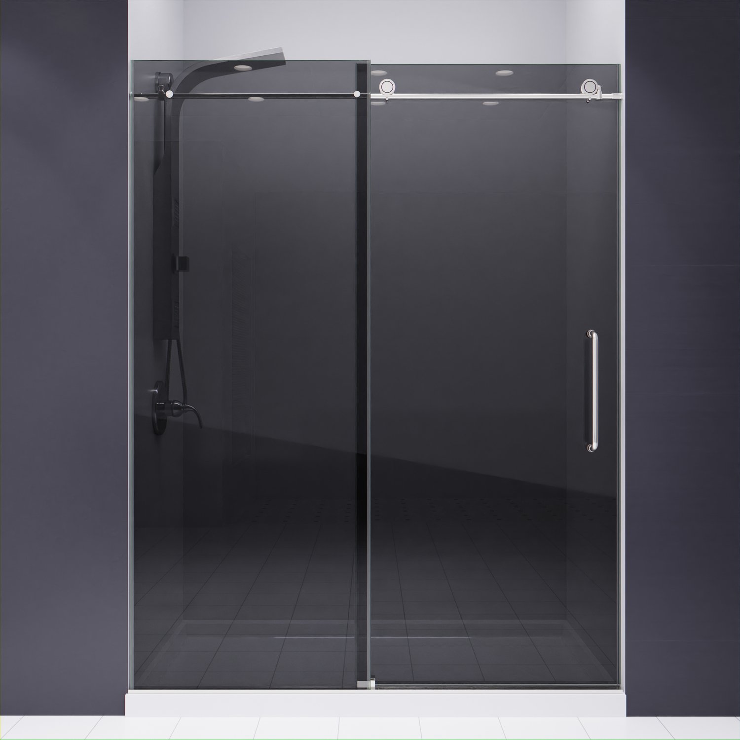 frameless shower screen parts Anzzi SHOWER - Shower Doors - Sliding Nickel