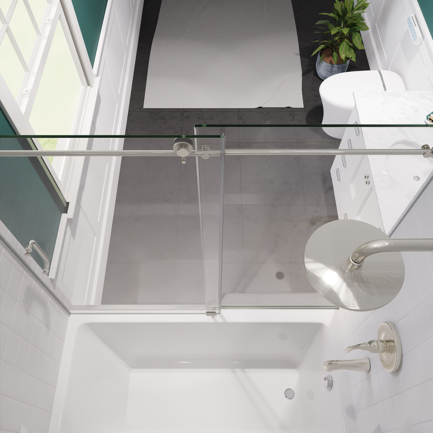 bathtub glass door enclosures Anzzi SHOWER - Tubs Doors - Sliding Nickel