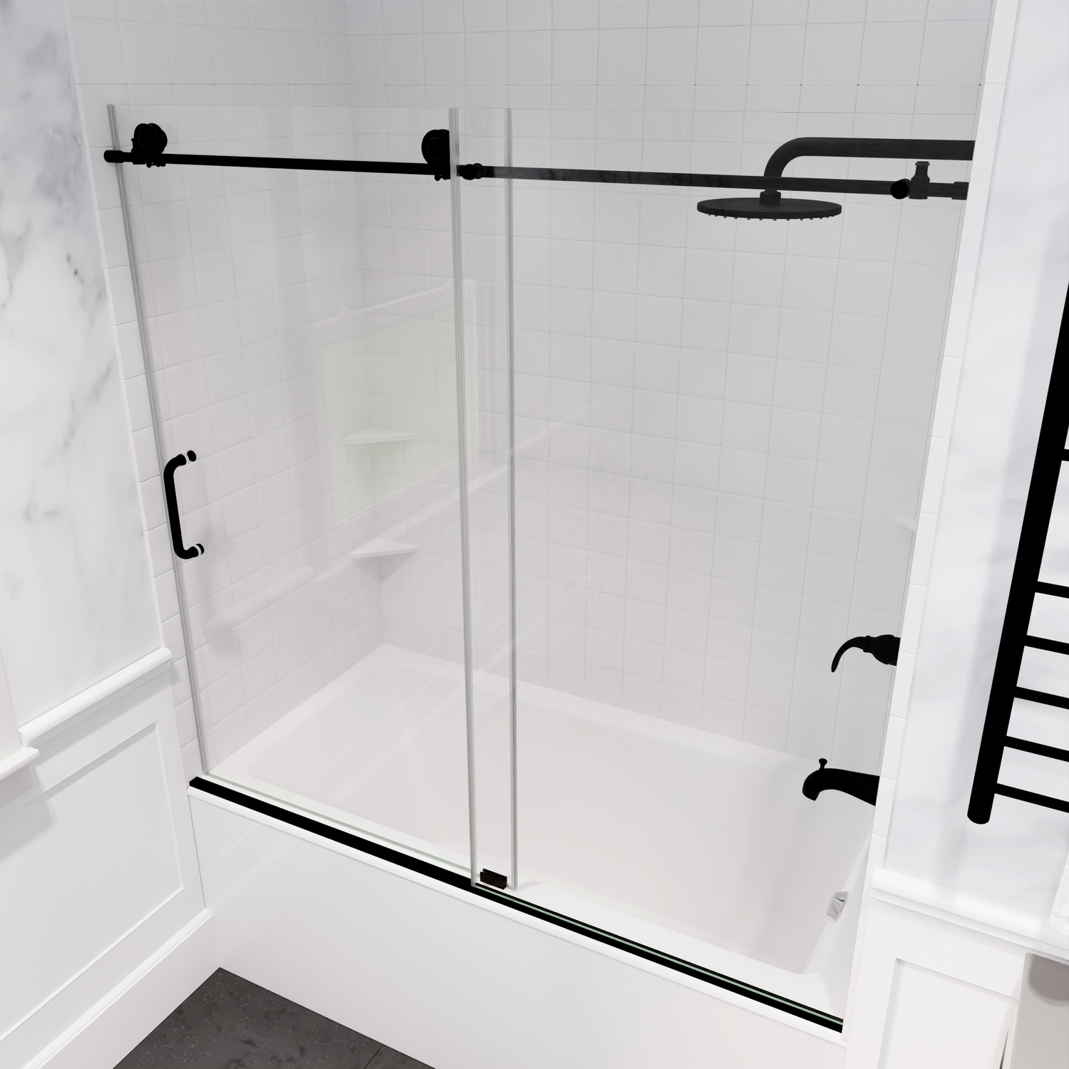 shower cubicle glass door Anzzi SHOWER - Tubs Doors - Sliding Black