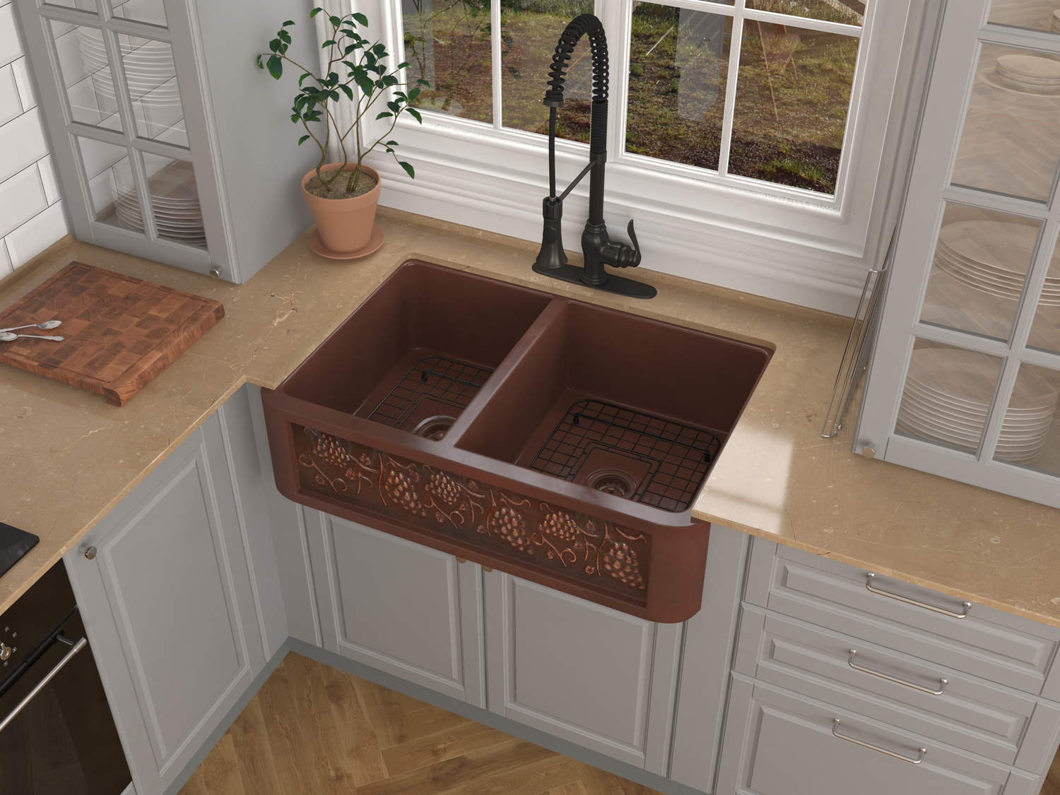 kitchen sink double undermount Anzzi KITCHEN - Kitchen Sinks - Farmhouse - Copper Copper