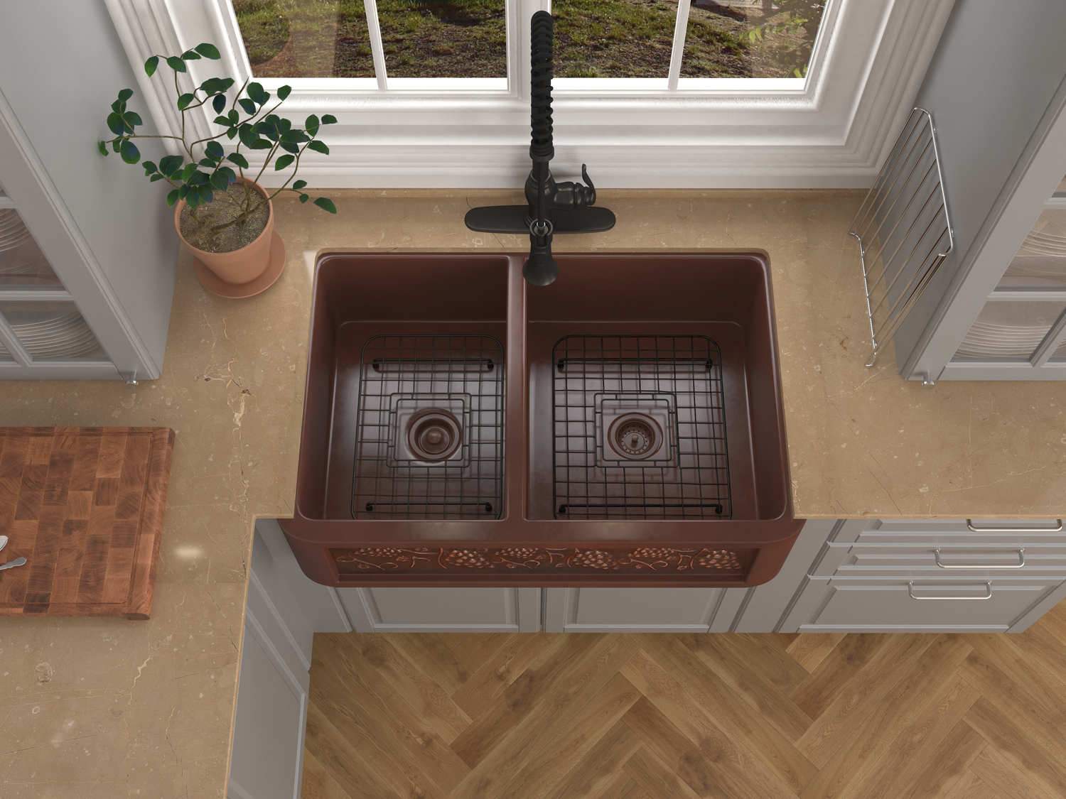 kitchen sink double undermount Anzzi KITCHEN - Kitchen Sinks - Farmhouse - Copper Copper
