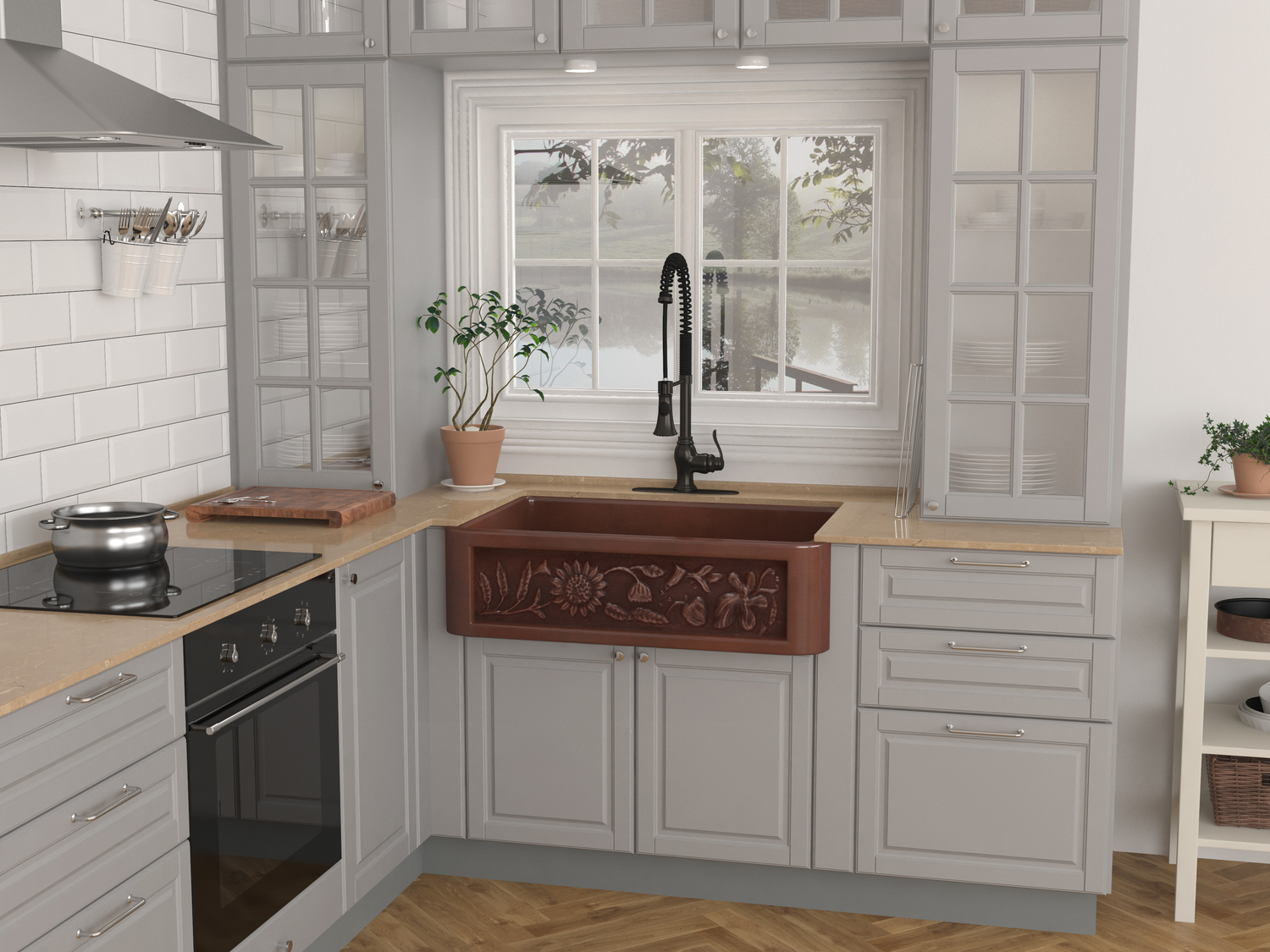 gloss black sink Anzzi KITCHEN - Kitchen Sinks - Farmhouse - Copper Copper